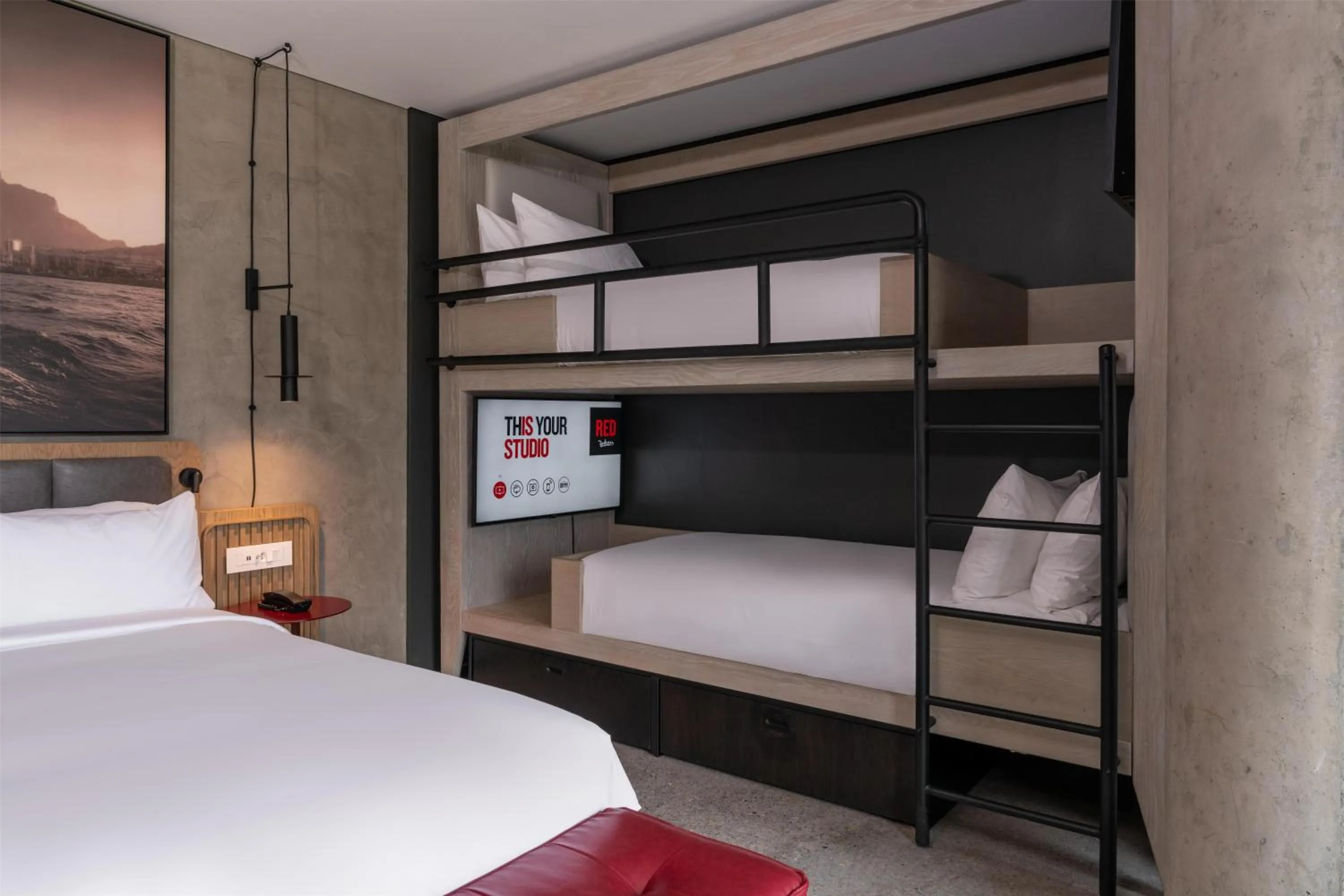 Bedroom, Bed in Radisson RED Hotel V&A Waterfront Cape Town