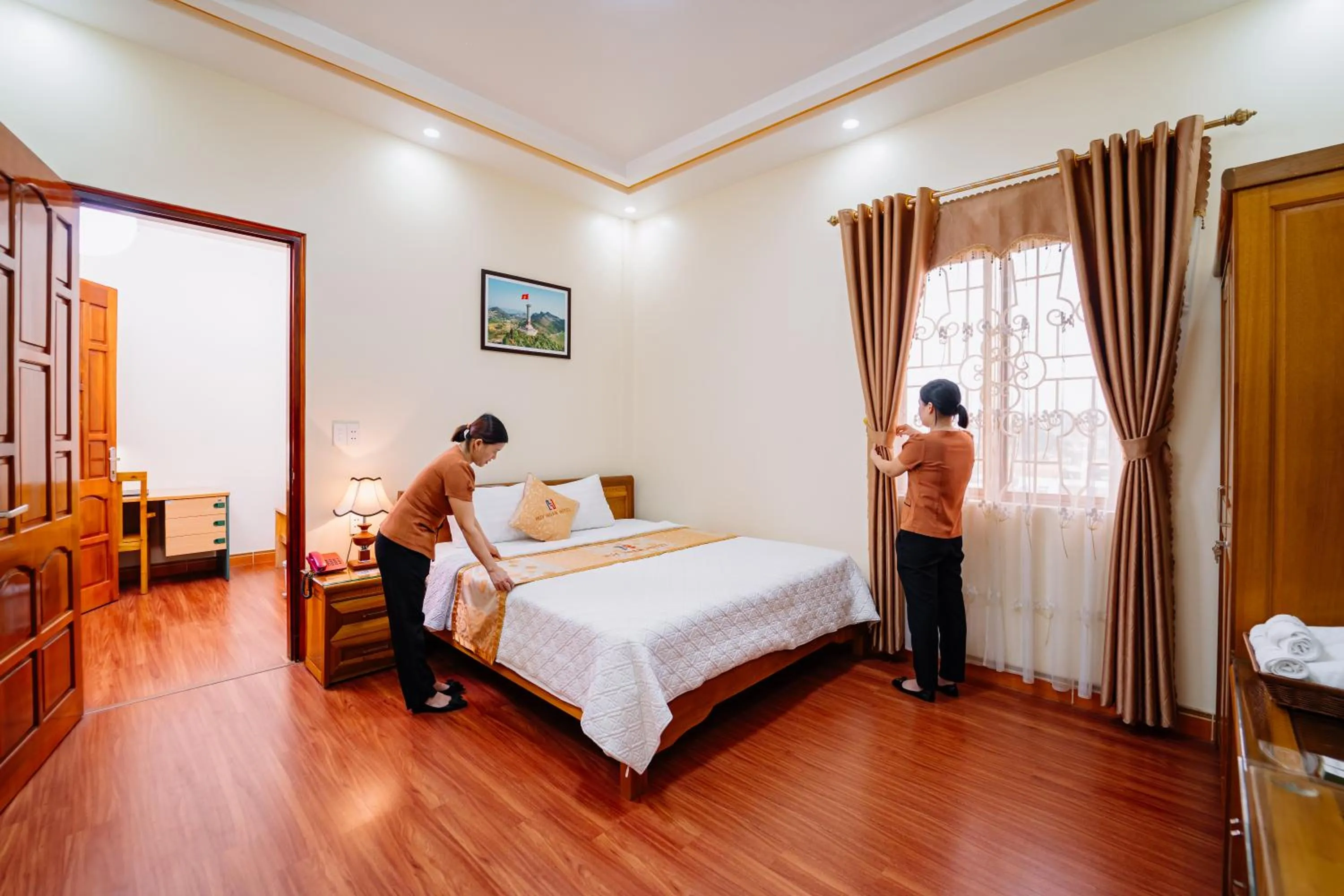 Bed in Huy Hoan Hotel