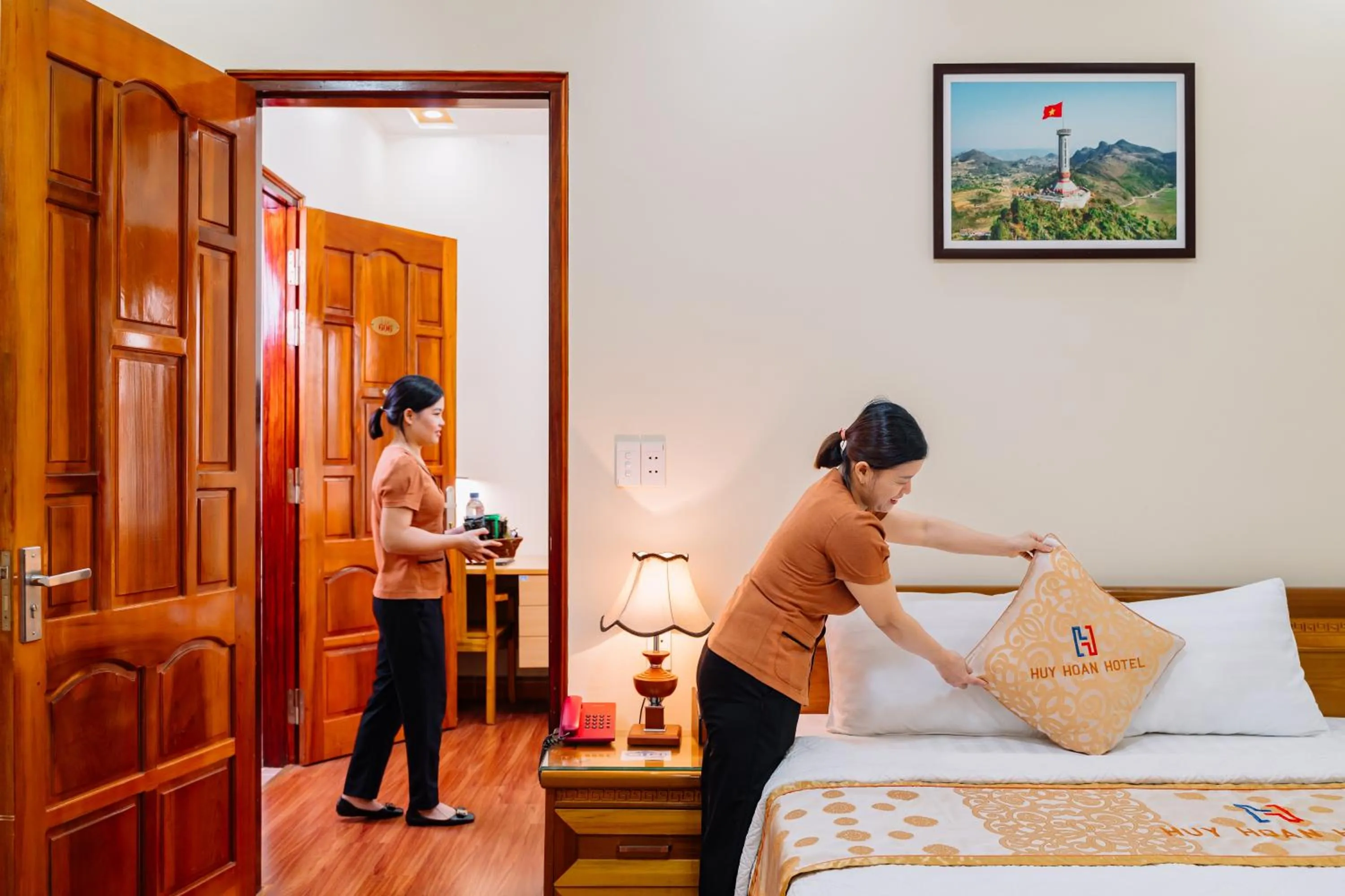 Bed in Huy Hoan Hotel
