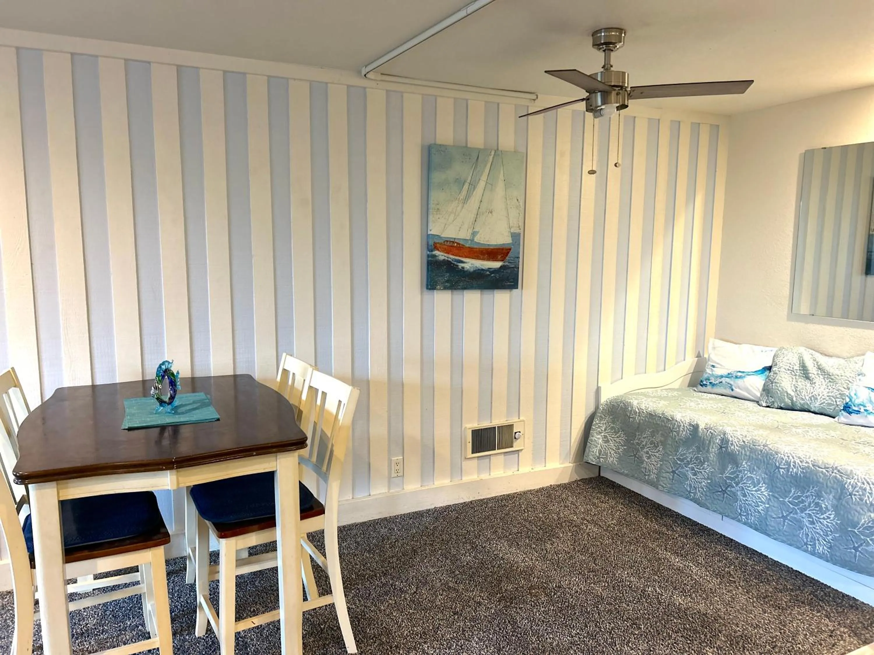 Seating area, Bed in Beachside Retreat