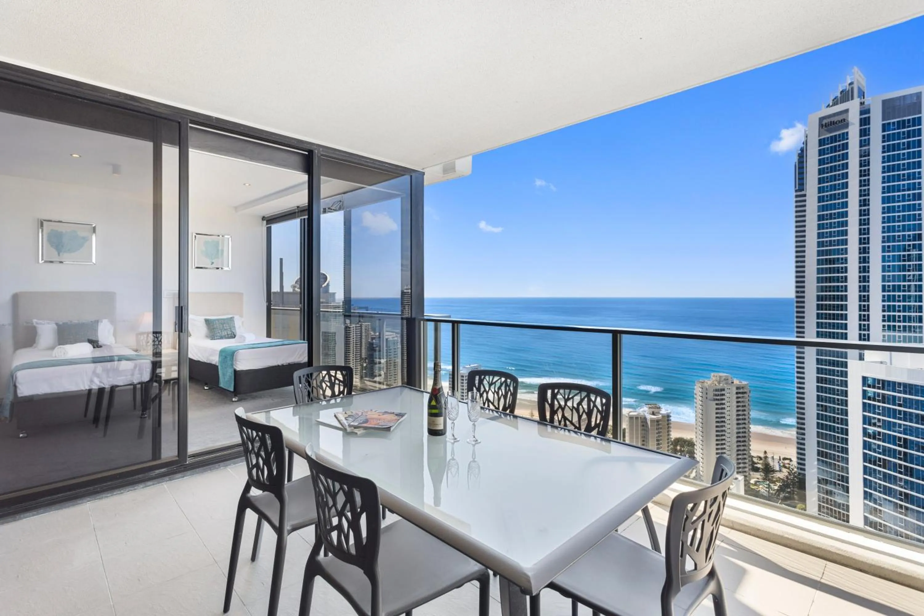 Balcony/Terrace, Bed in Holiday Holiday Circle On Cavill Apartments