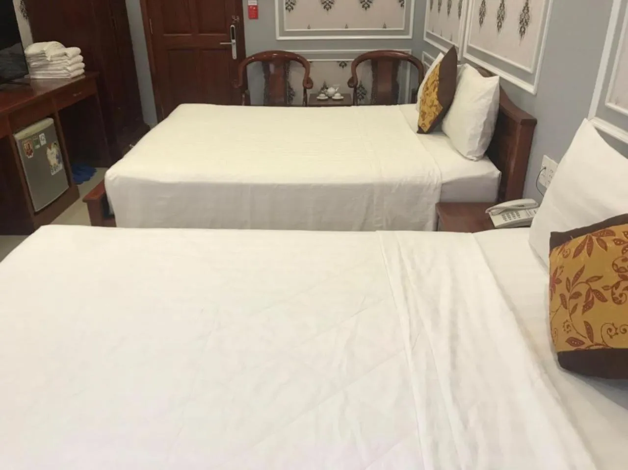 Bed in THANH TAI HOTEl 1