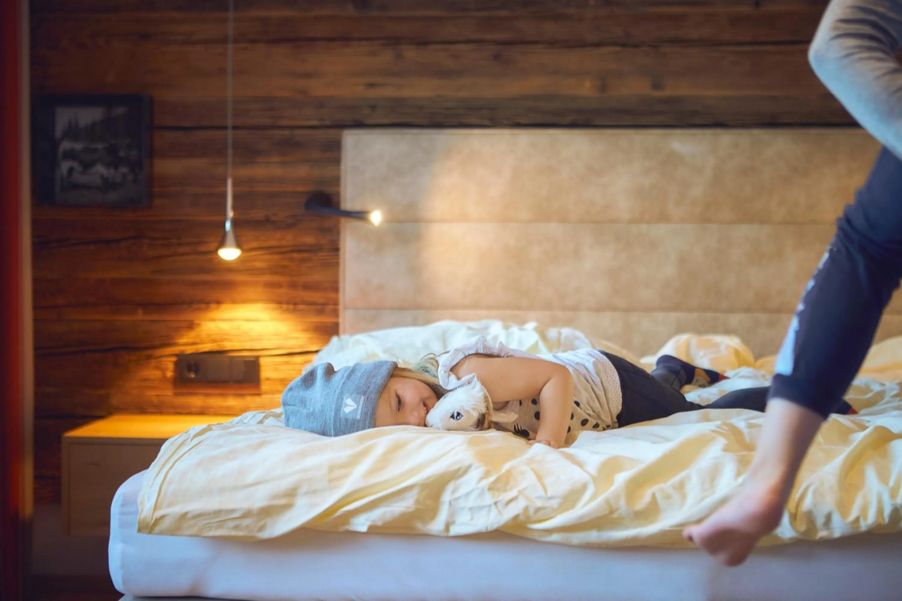 Bed in Bauernhof Hotel Oberschwarzach