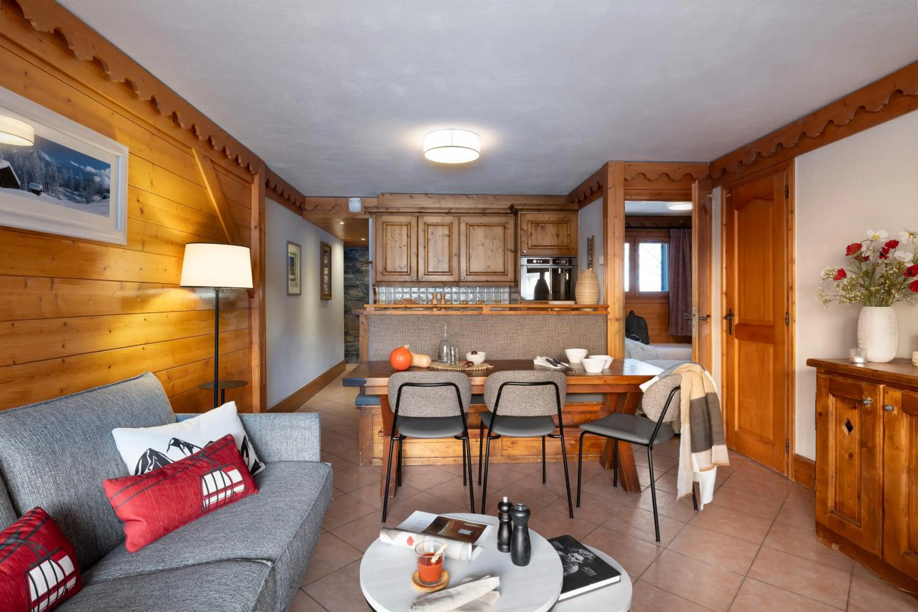 Kitchen or kitchenette in Résidence Pierre & Vacances Premium Les Fermes De Méribel