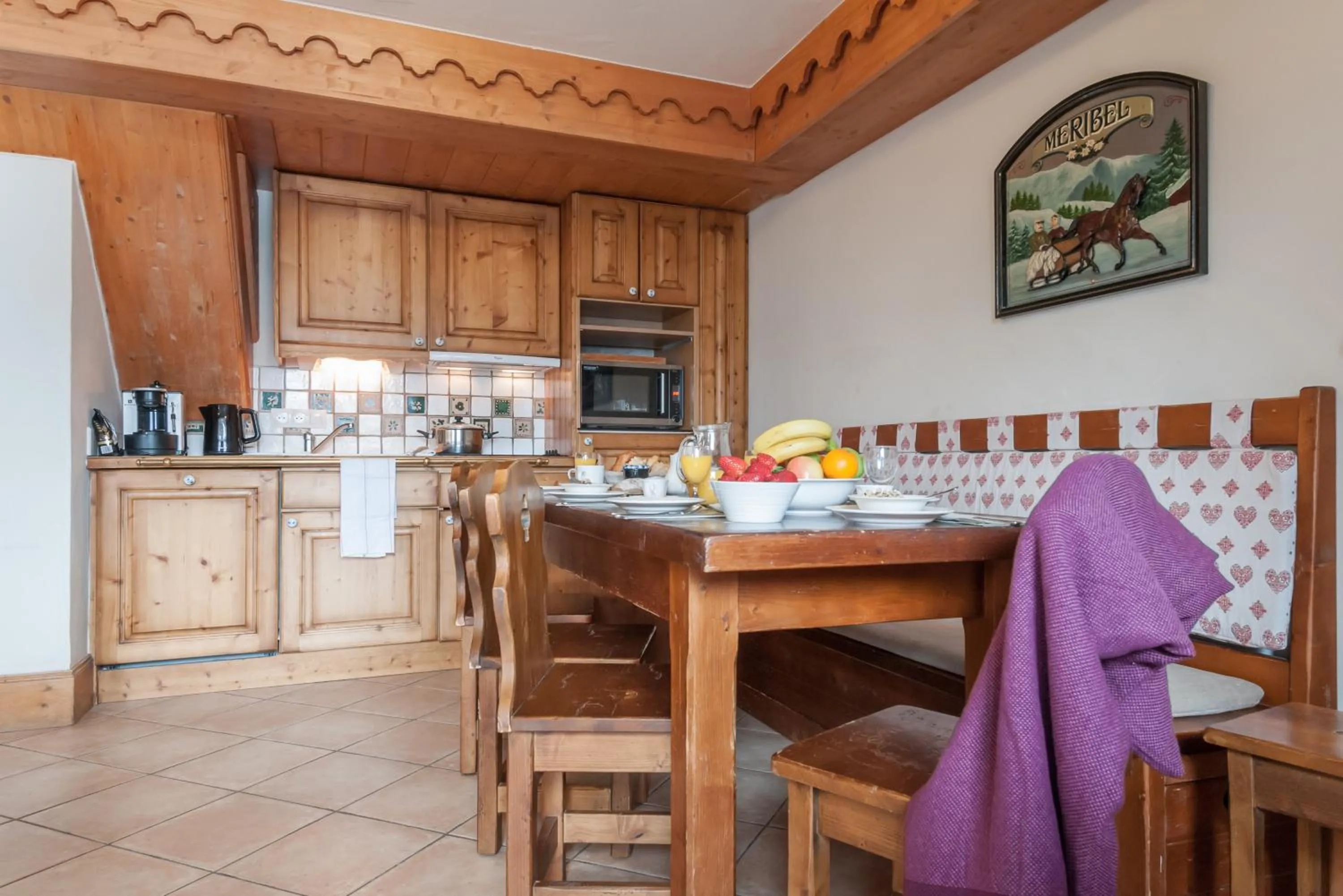 Kitchen or kitchenette in Résidence Pierre & Vacances Premium Les Fermes De Méribel