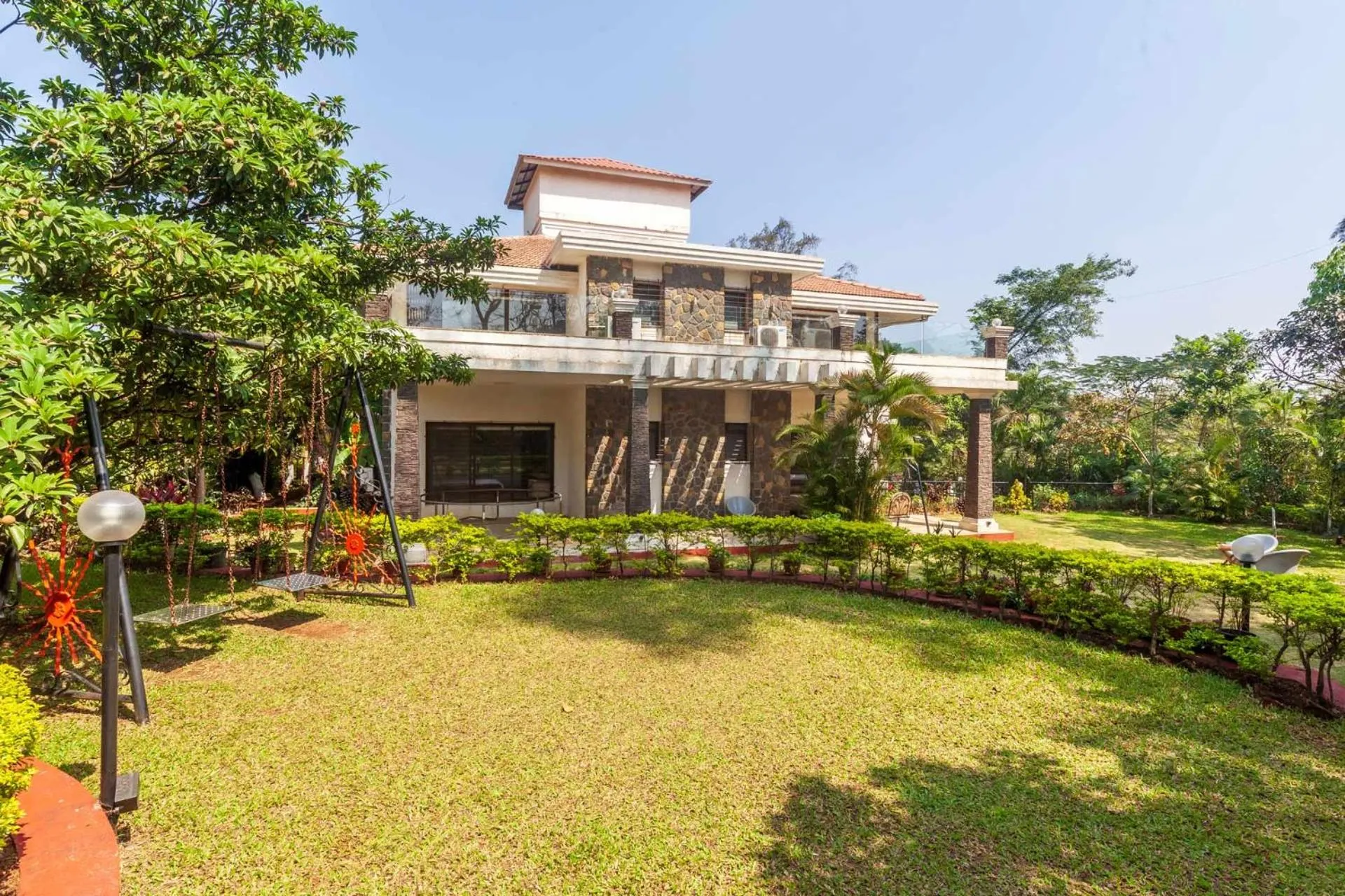 Balcony/Terrace in StayVista's Valencia Villa with Gazebo and Indoor Games