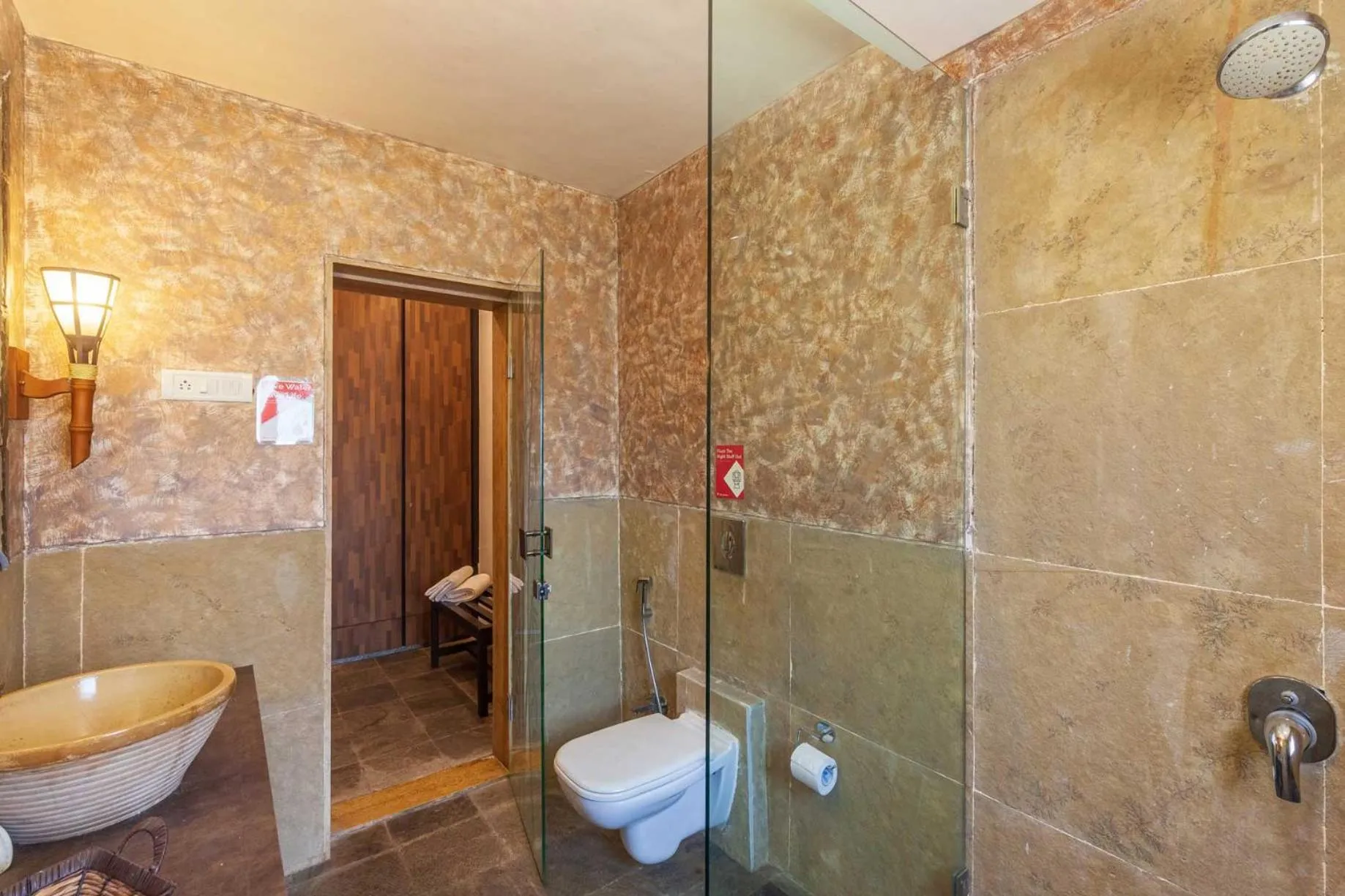 Bathroom in StayVista's Valencia Villa with Gazebo and Indoor Games