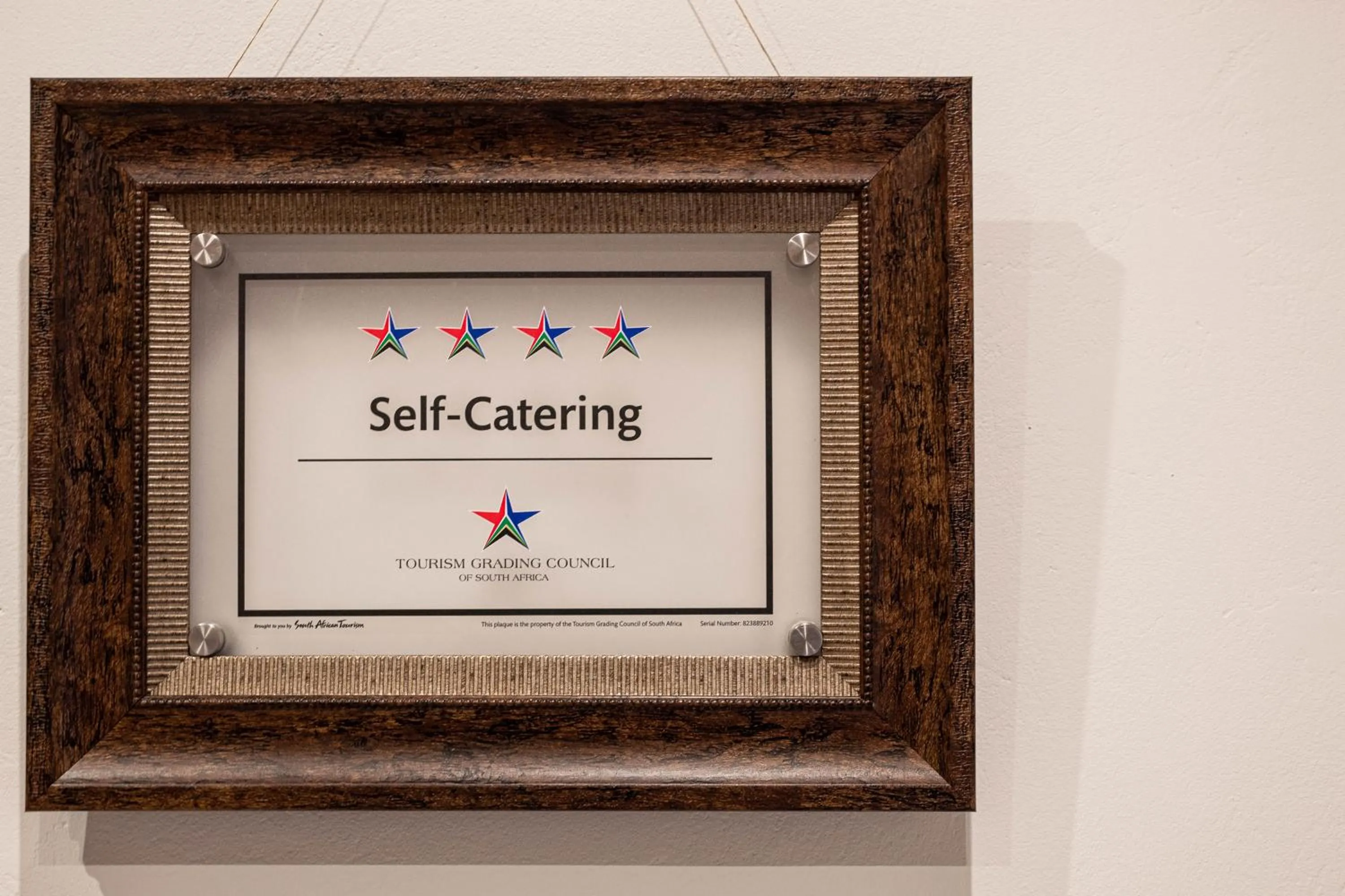 Certificate/Award in Camelot Guest House & Apartments