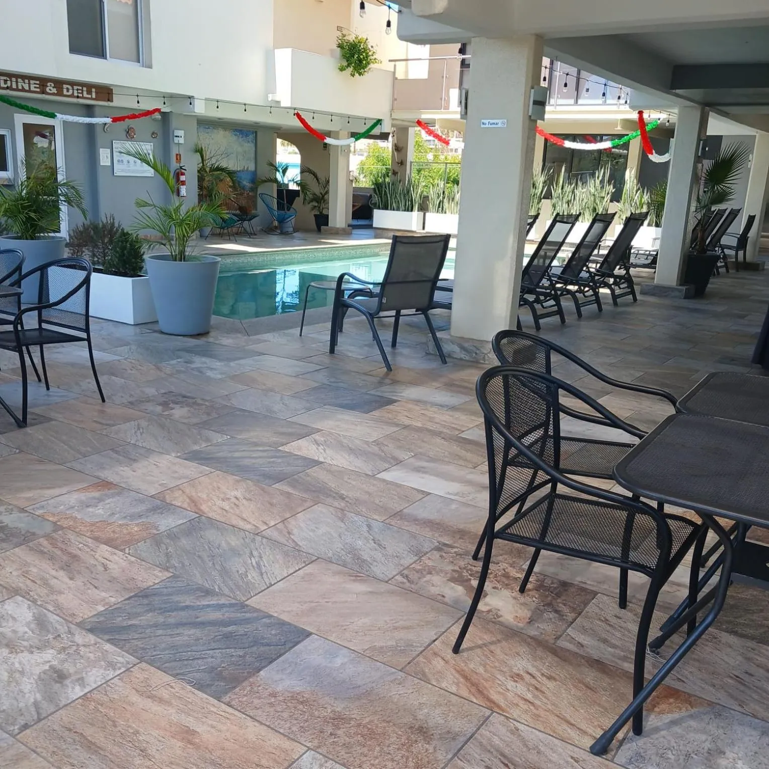 Pool view in Suites Las Palmas