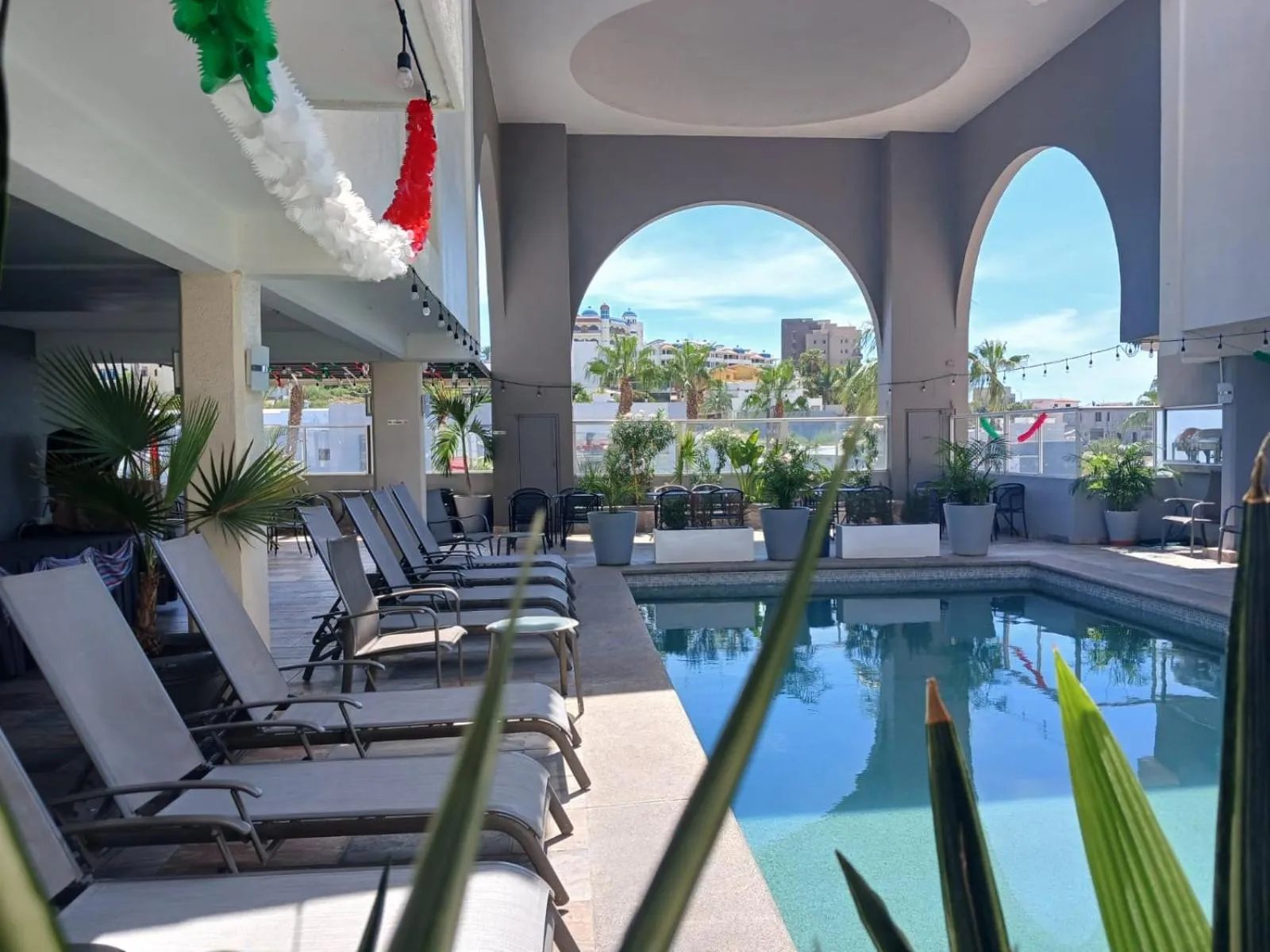 Pool view in Suites Las Palmas