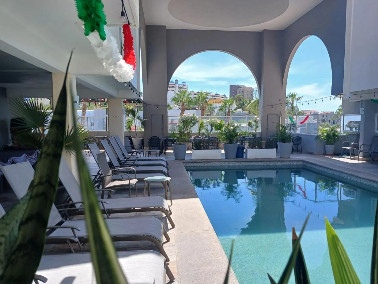 Pool view in Suites Las Palmas