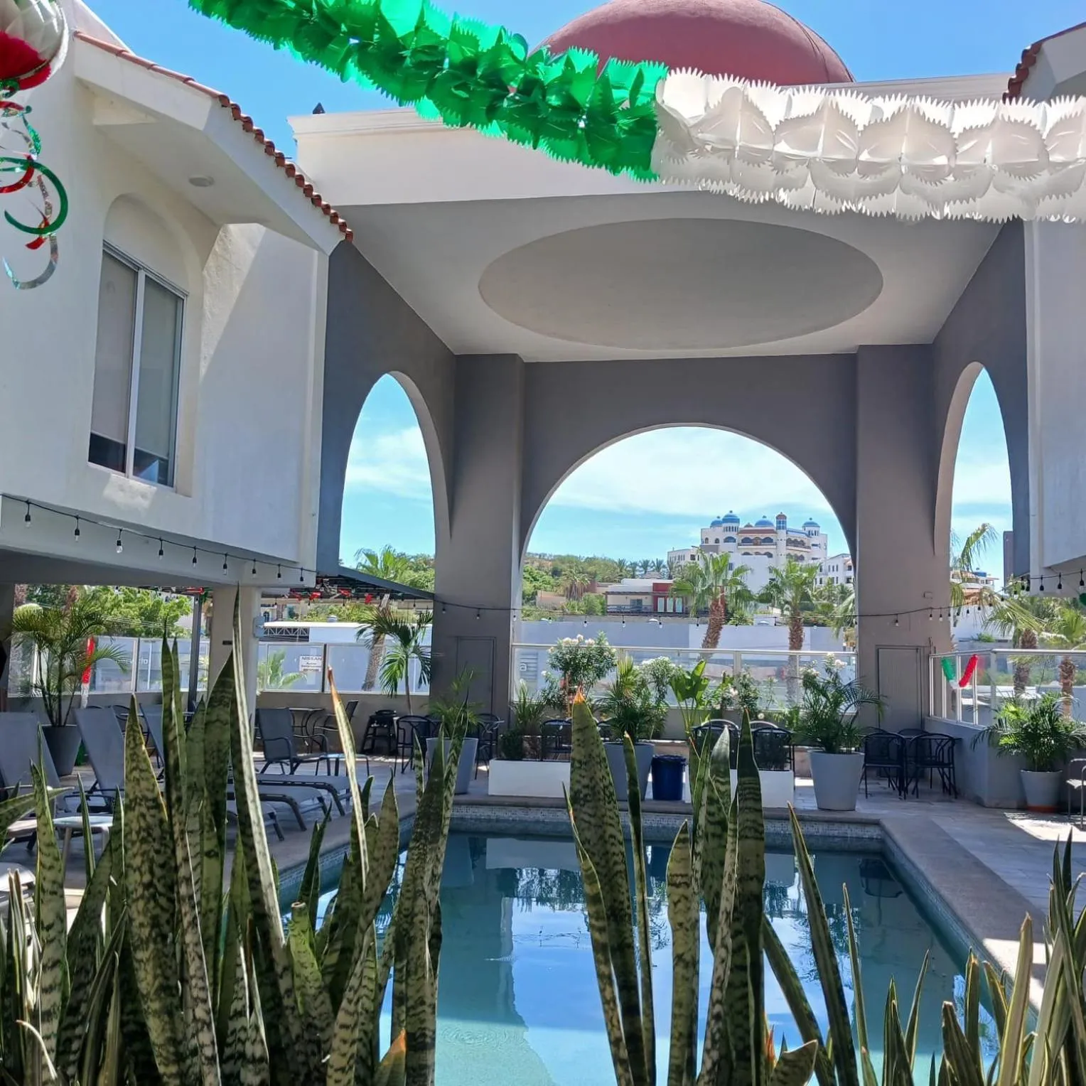 Pool view in Suites Las Palmas