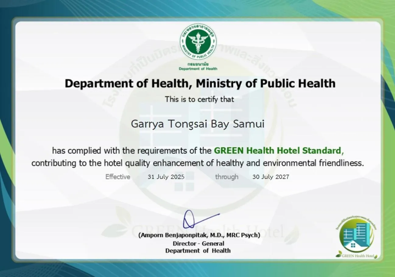 Logo/Certificate/Sign in Garrya Tongsai Bay Samui