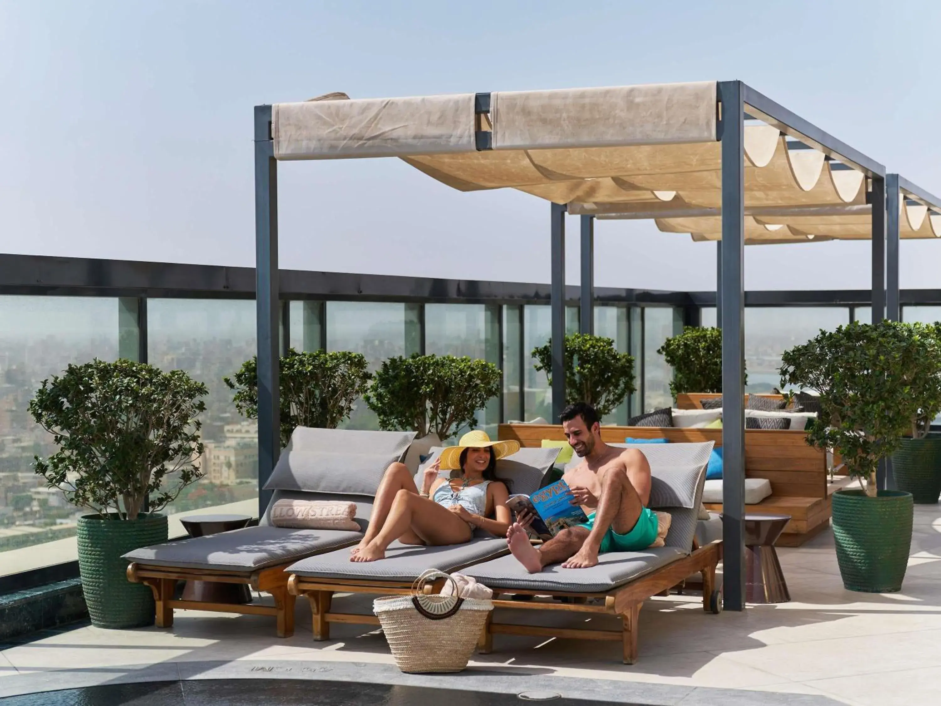 Pool view in Fairmont Nile City Pool view in Fairmont Nile City