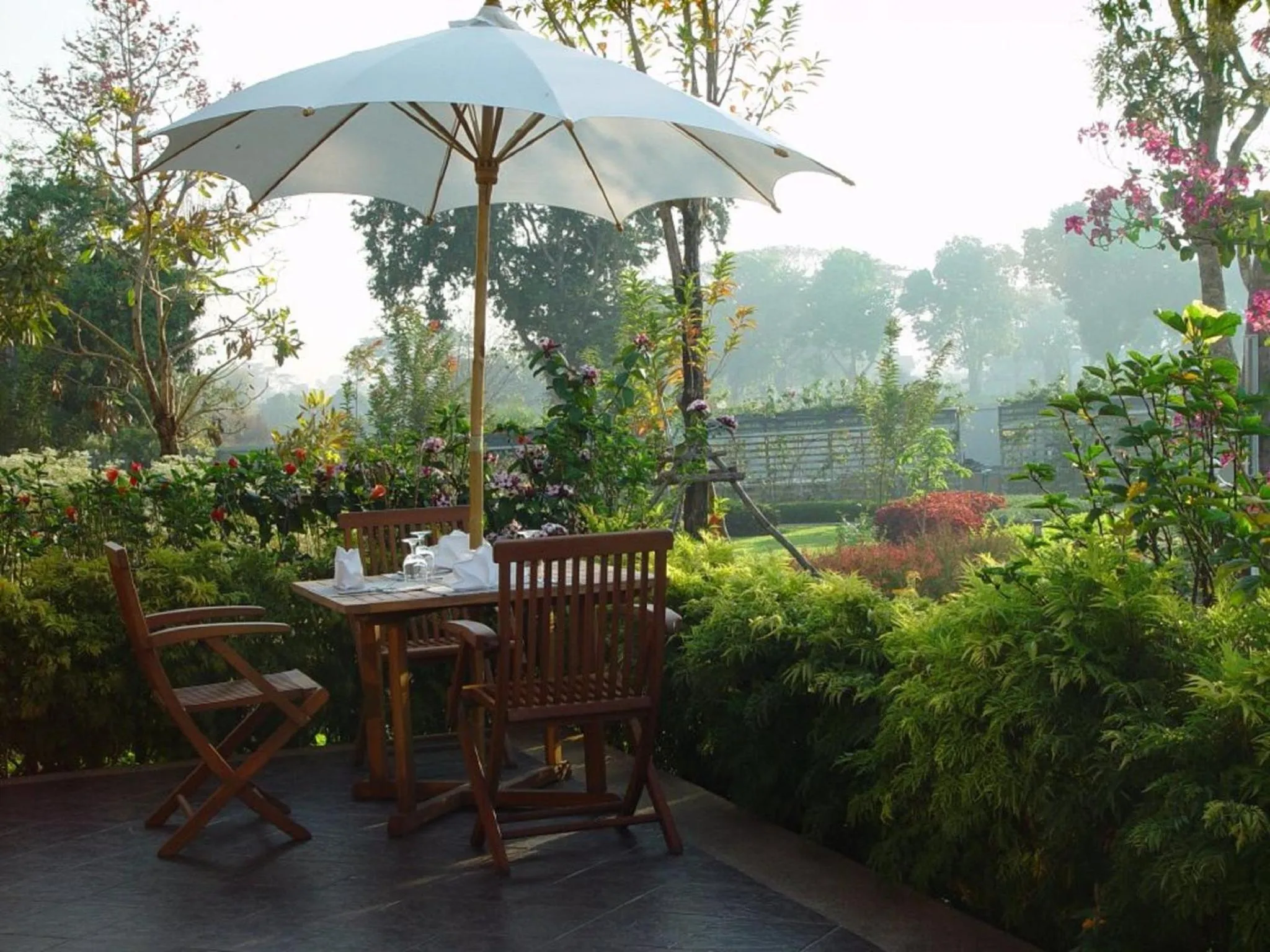 American breakfast in The Imperial River House Resort, Chiang Rai
