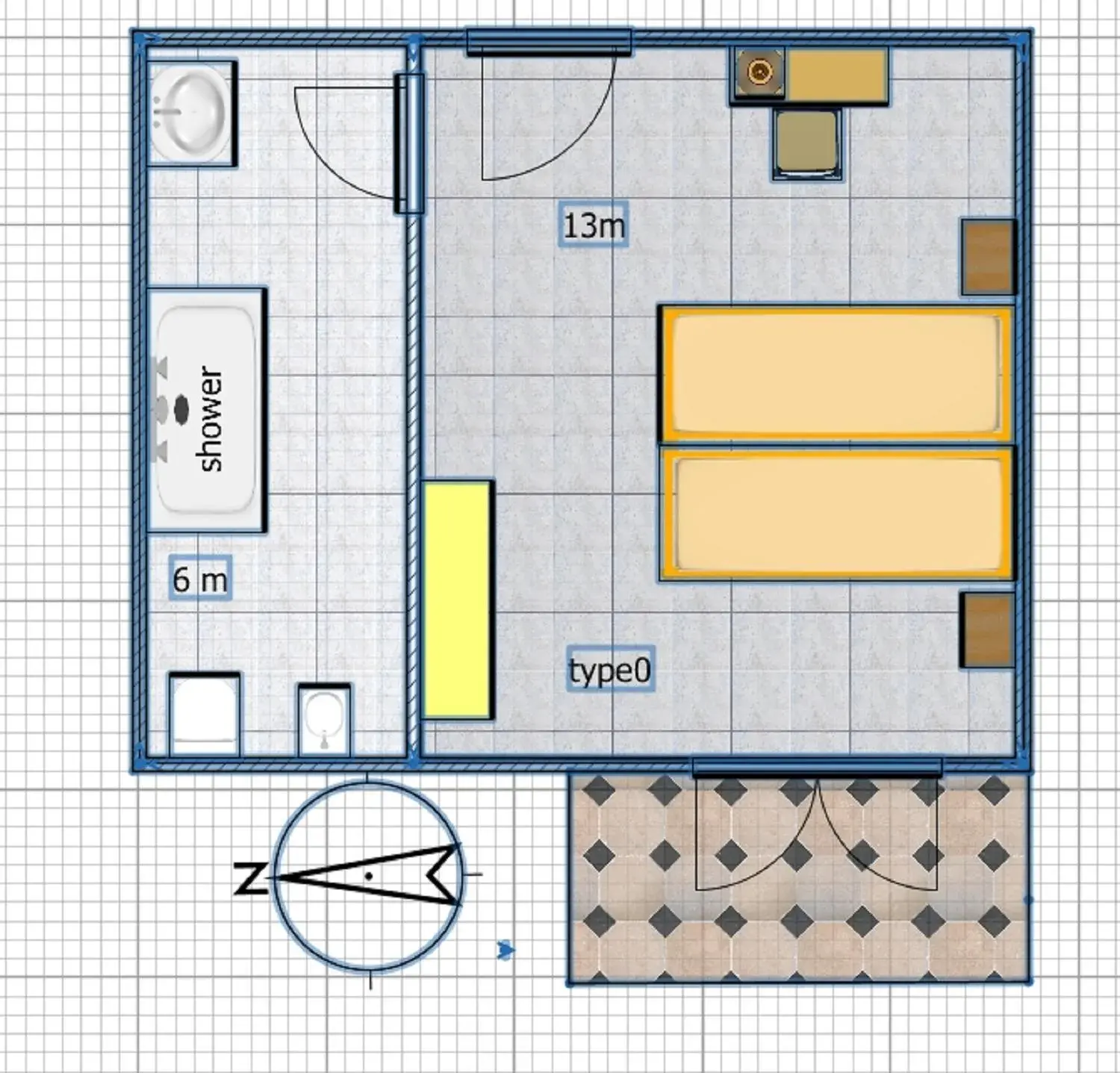 Sea view, Floor Plan in Hotel La Brezza