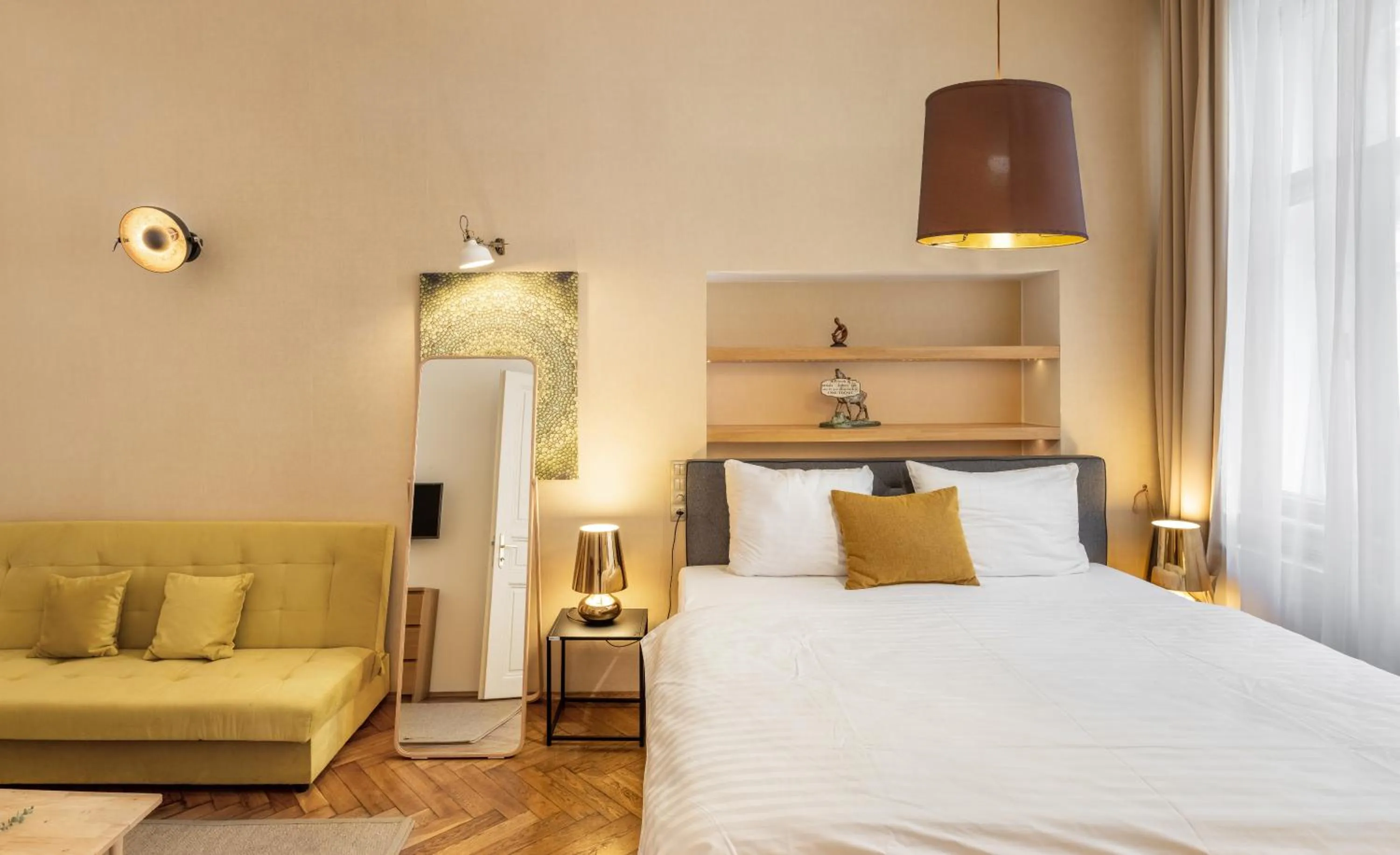 Bedroom, Bed in Mordecai 12 Apartments by Adrez