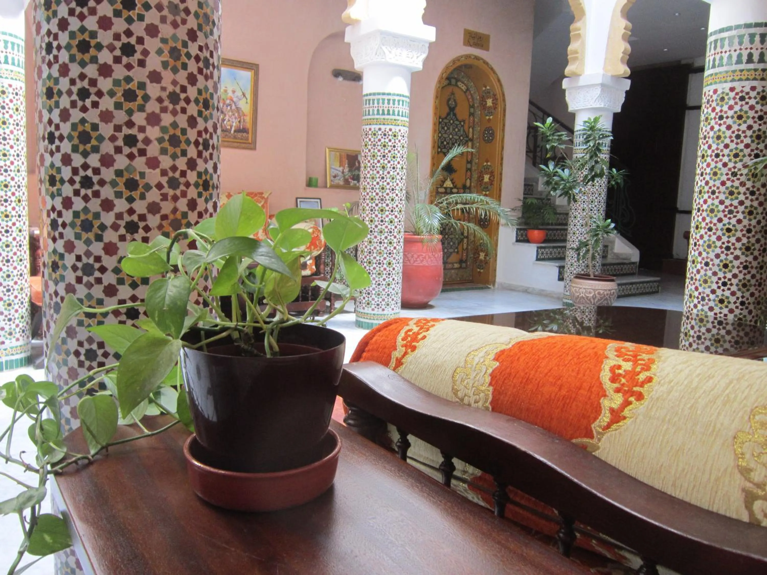 Decorative detail, Bed in Riad Dar Alia