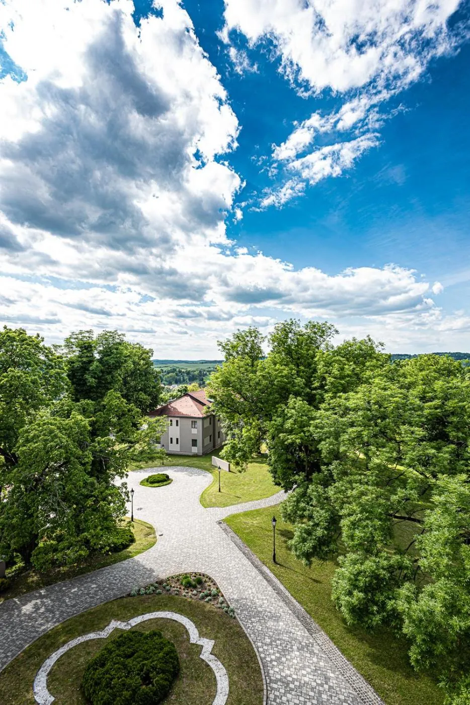 Garden view in La Contessa Castle Hotel