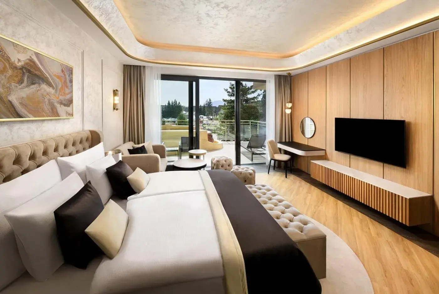 Double Room with Water Park View and Private Whirlpool - single occupancy in Hotel Galeria Thermal Bešeňová Double Room with Water Park View and Private Whirlpool - single occupancy in Hotel Galeria Thermal Bešeňová