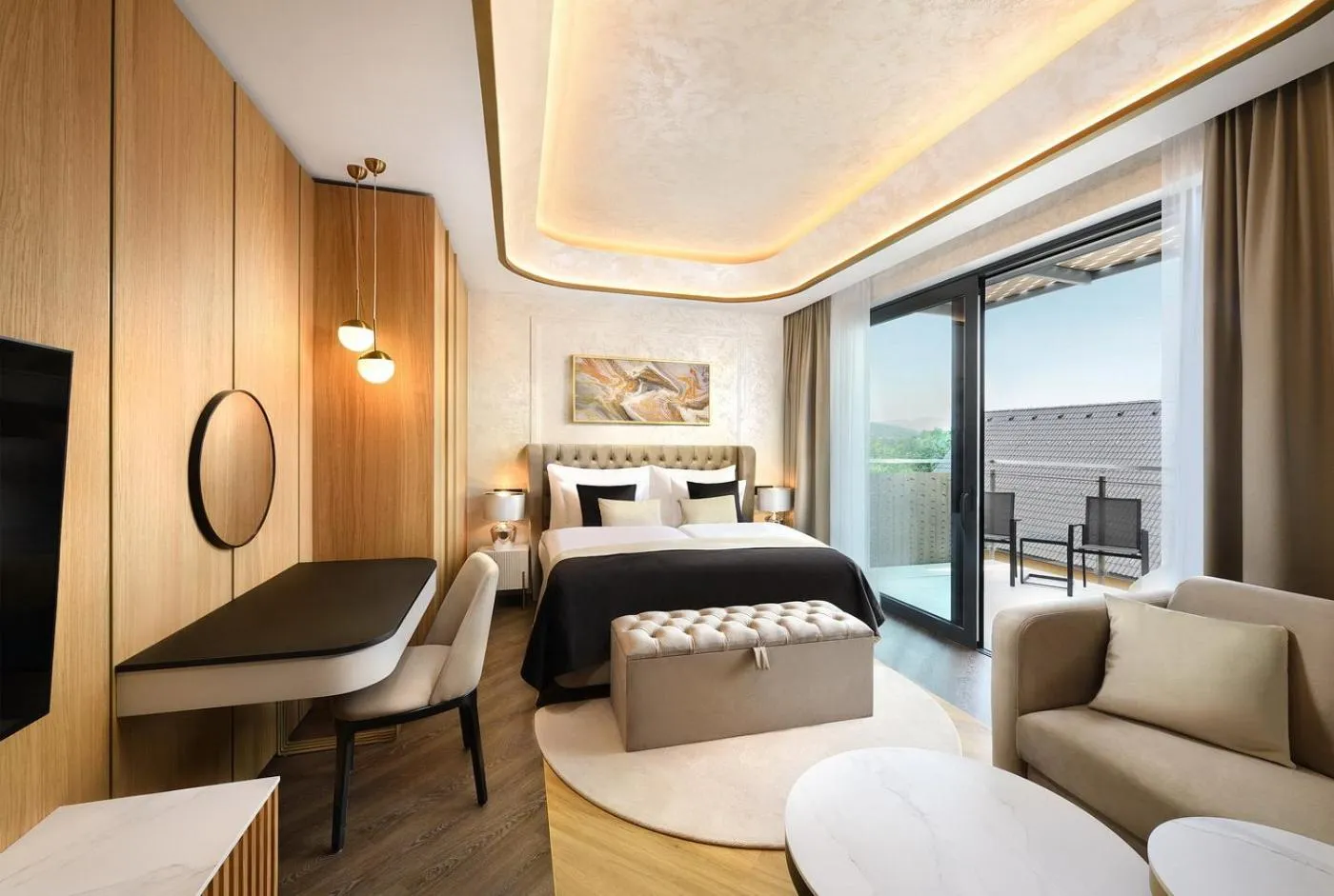 Property building, Bed in Hotel Galeria Thermal Bešeňová