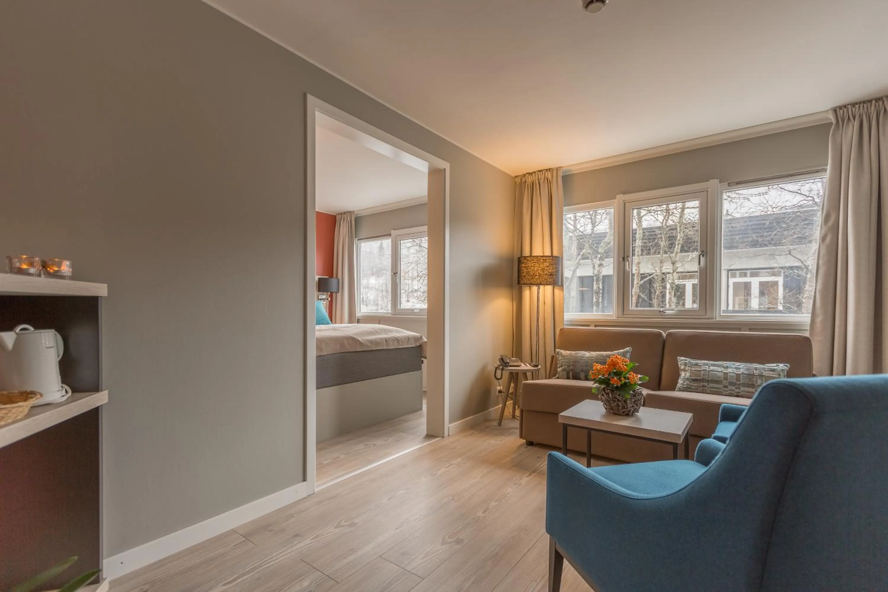 Seating area, Bed in Radisson Blu Resort, Beitostølen