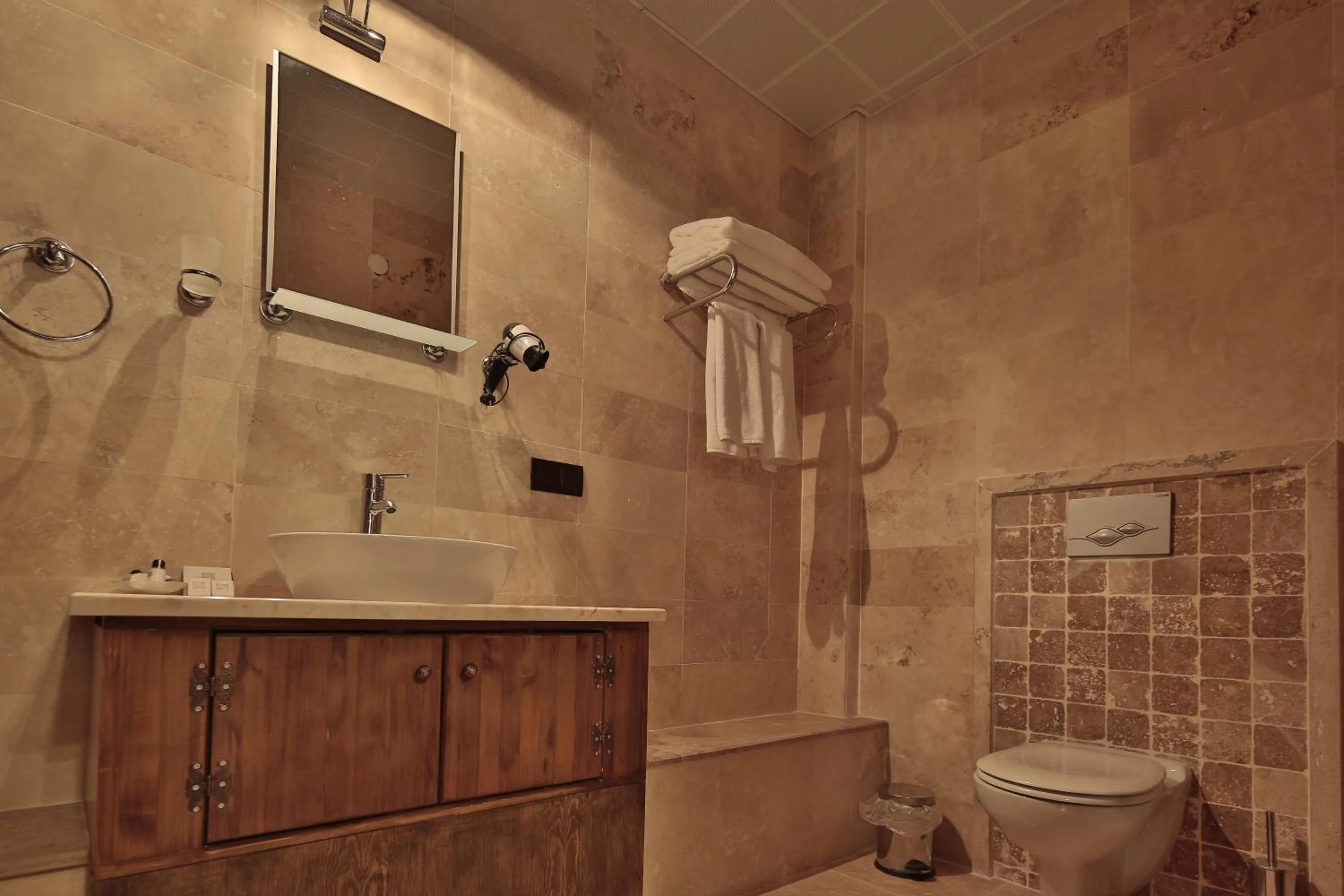 Shower in Guzide Cave Hotel