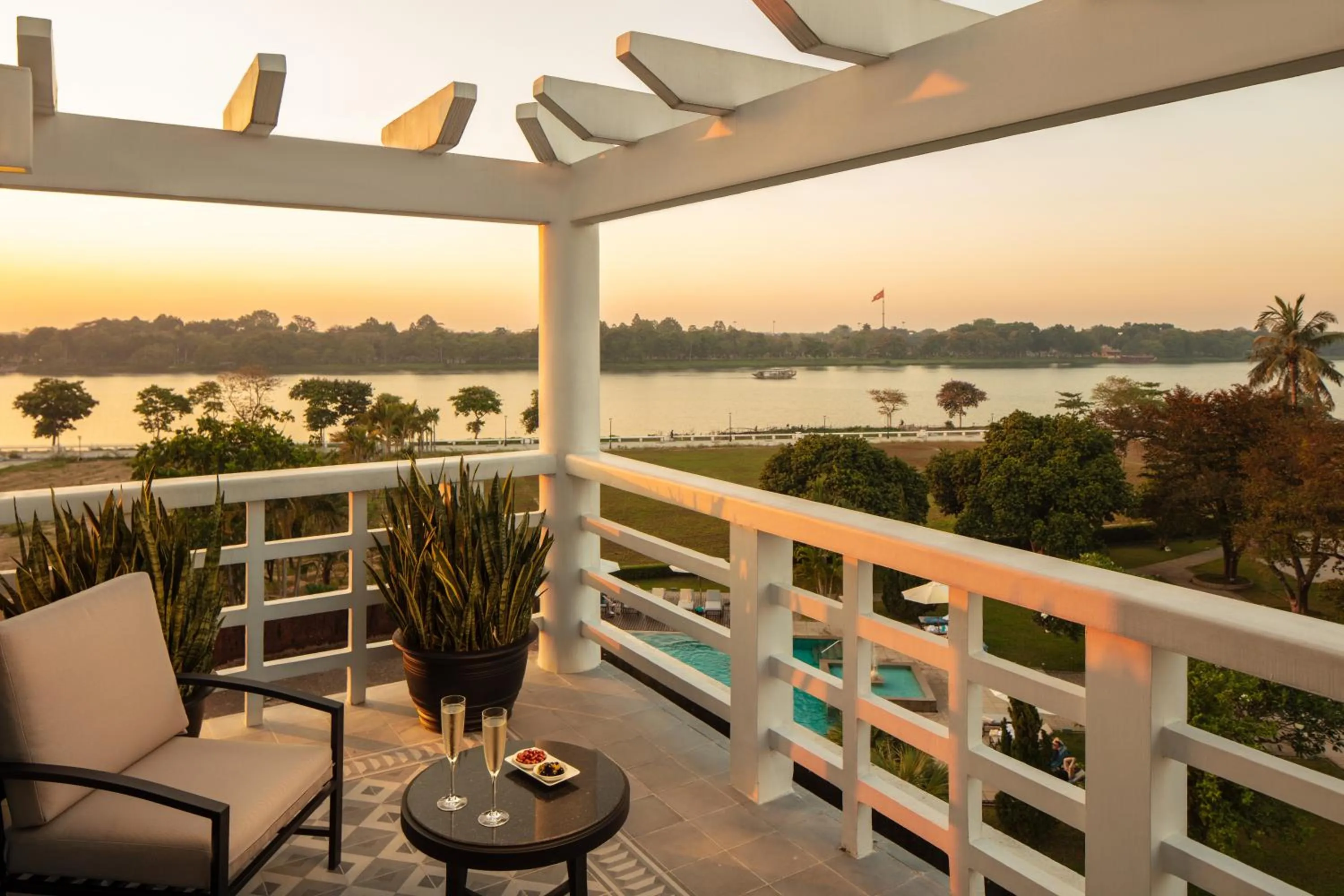 Balcony/Terrace in Azerai La Residence, Hue