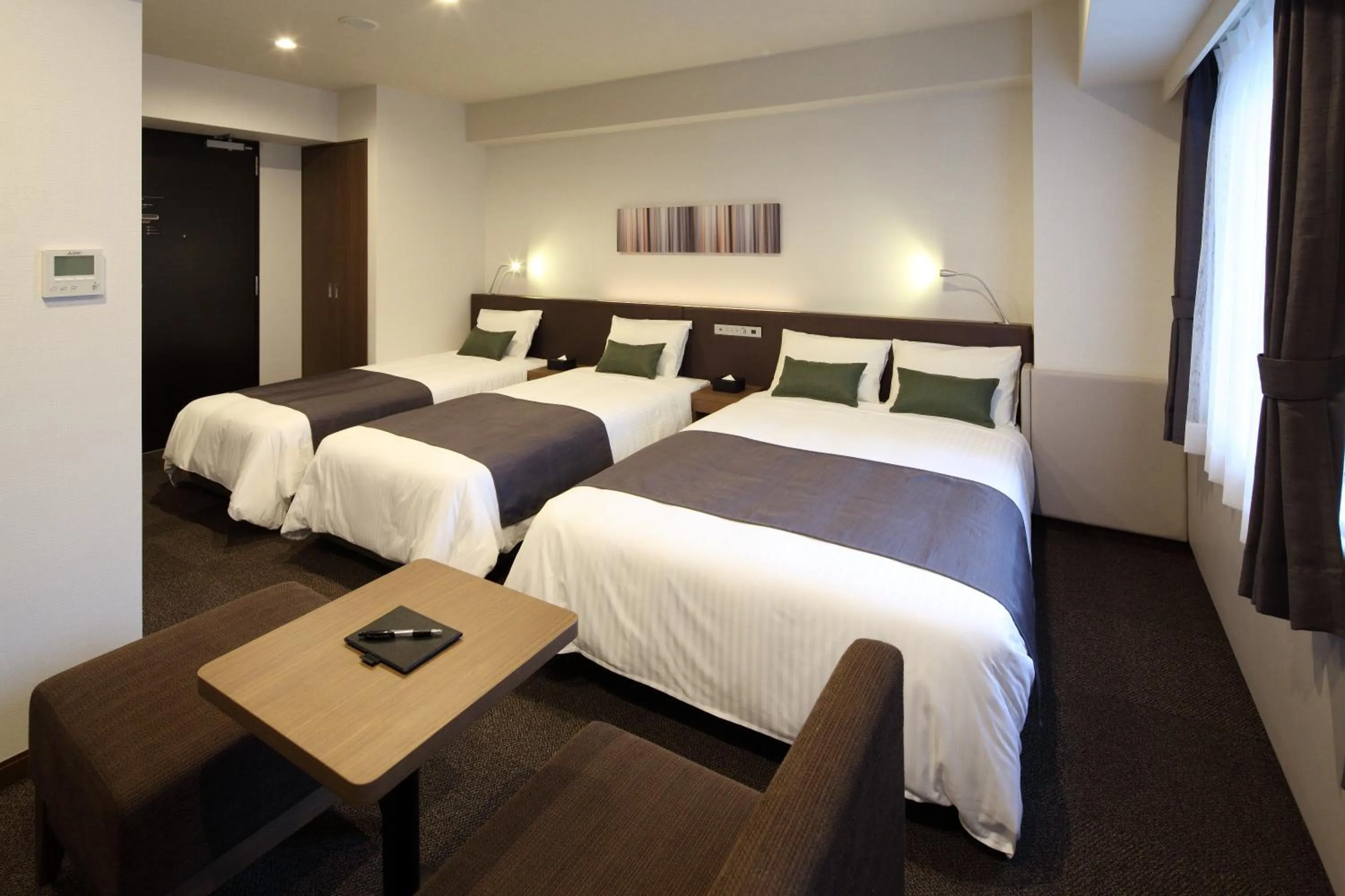 Photo of the whole room, Bed in Y's HOTEL Hanshin Amagasaki Ekimae