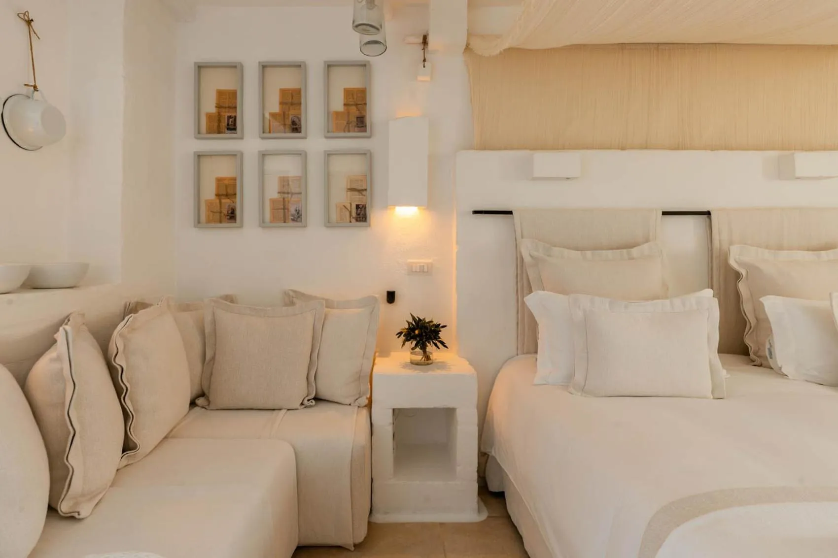 Seating area, Bed in Borgo Egnazia