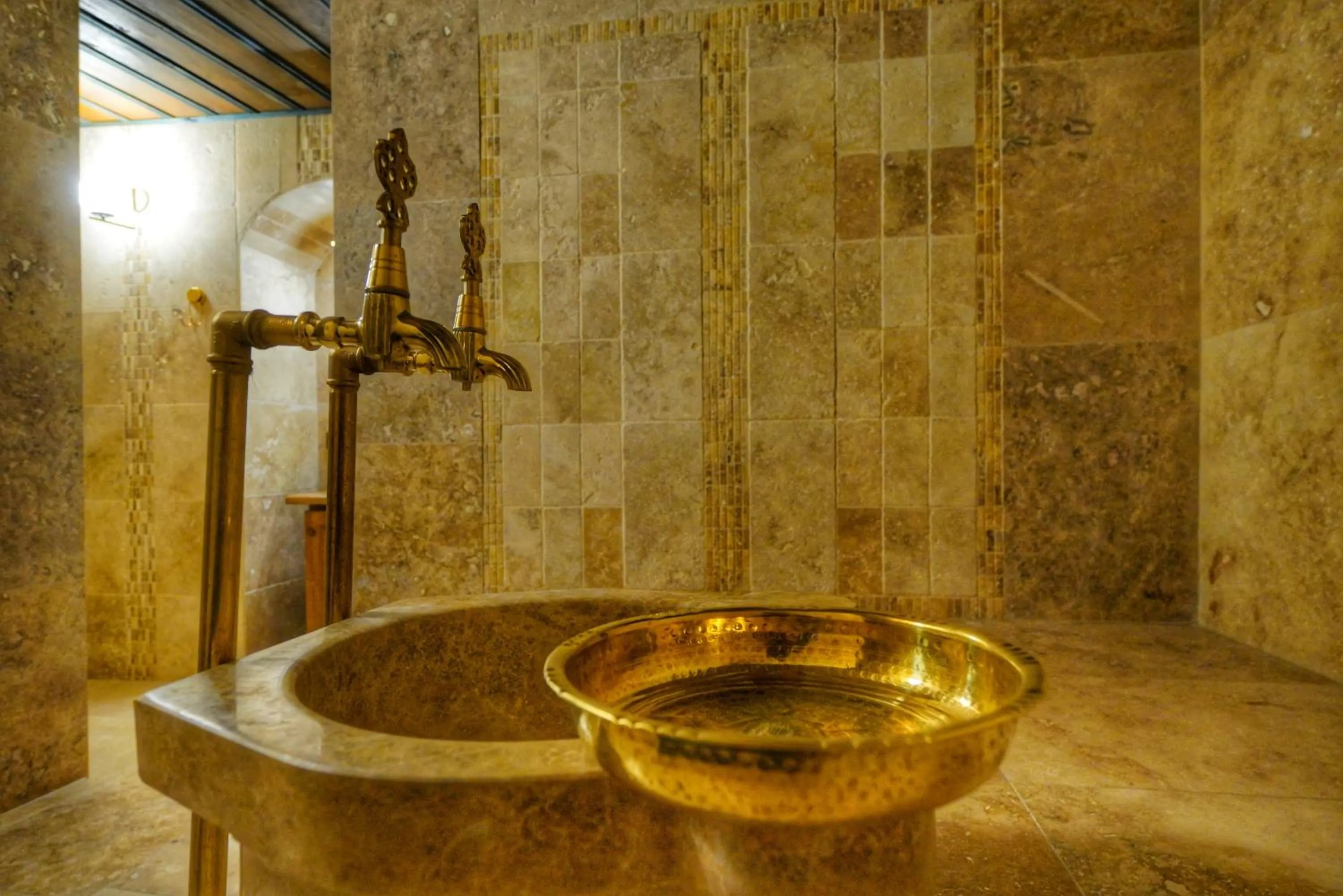 Bathroom in Takaev Cave House
