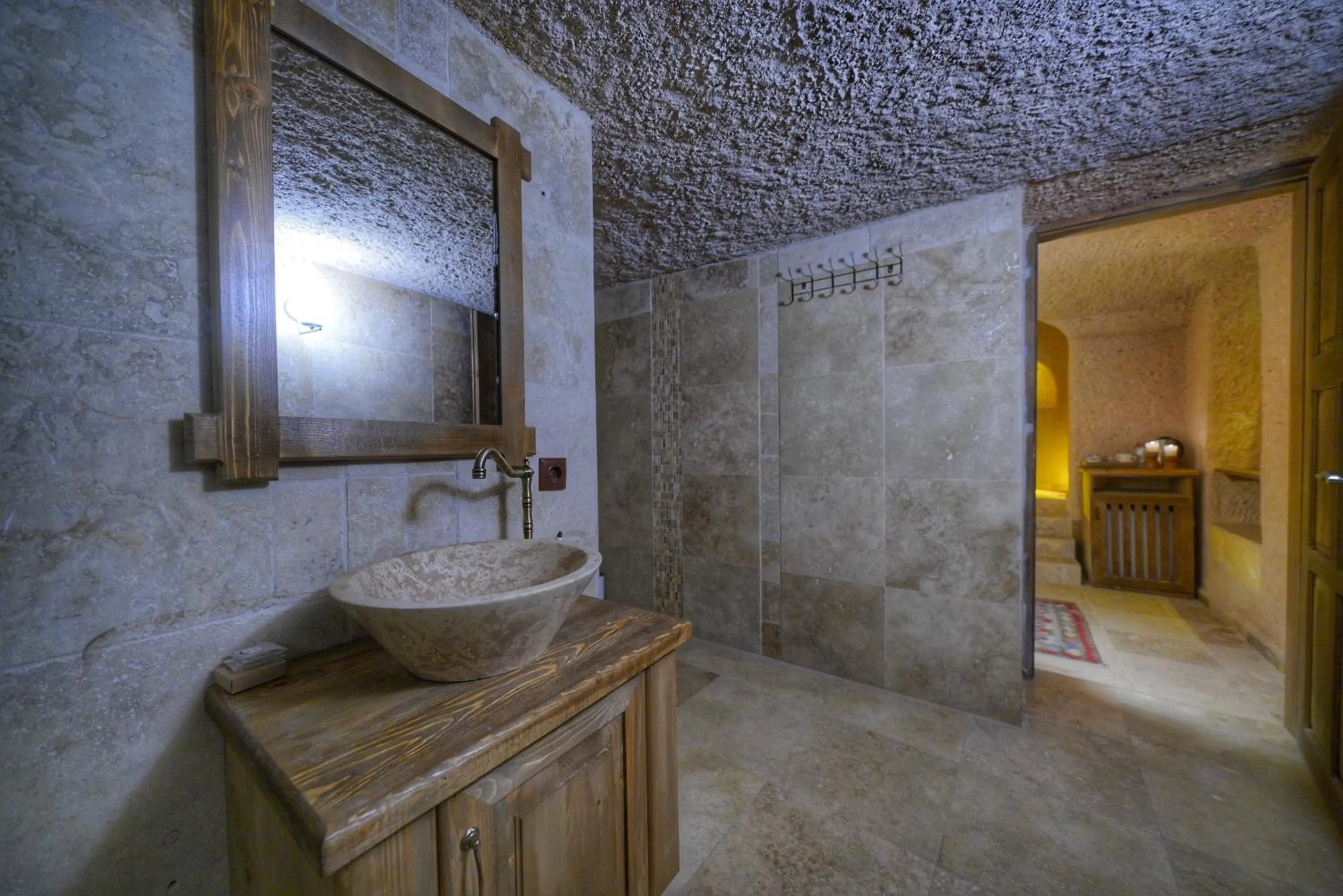 Bathroom in Takaev Cave House
