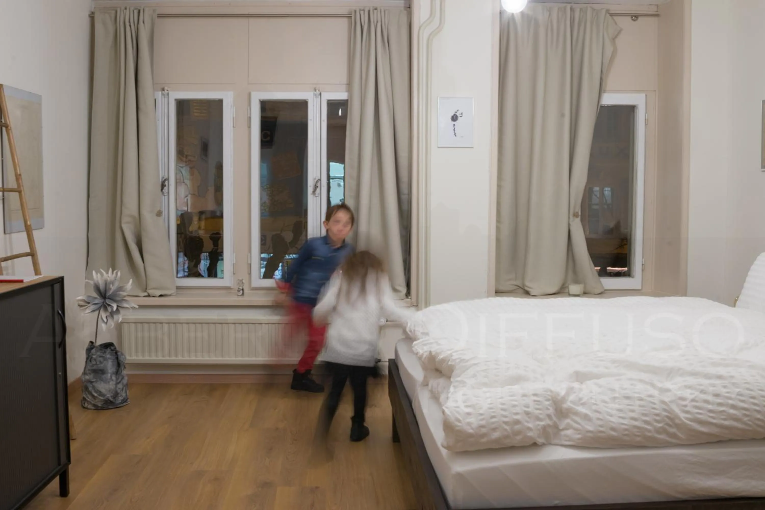 Photo of the whole room, Bed in Albergo Diffuso Porrentruy