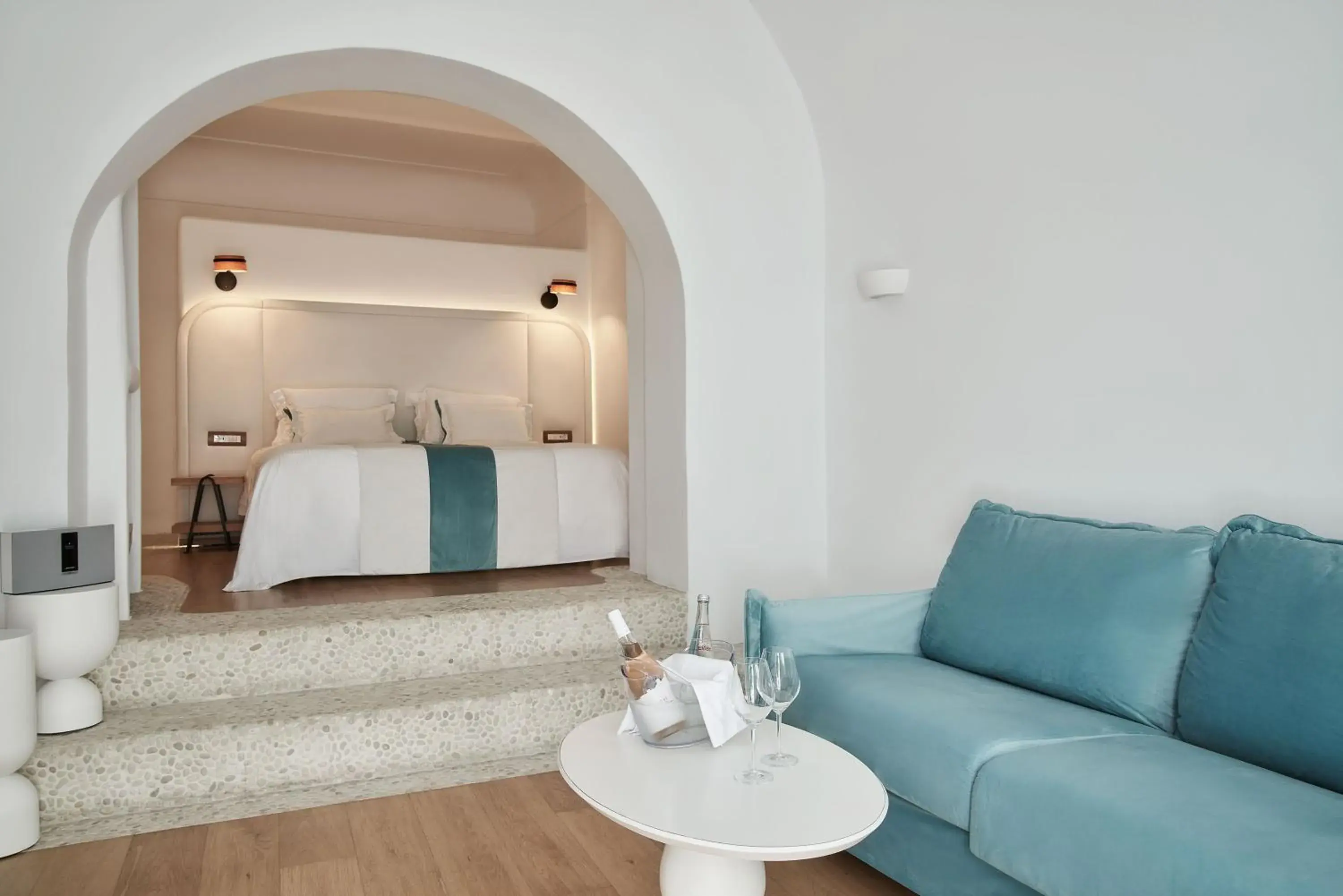 Bed in Katikies Kirini Santorini - The Leading Hotels Of The World Bed in Katikies Kirini Santorini - The Leading Hotels Of The World