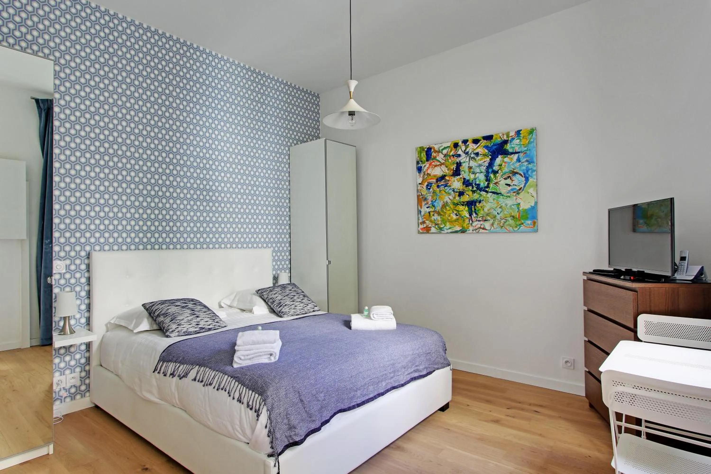 Bedroom, Bed in Pick a Flat's Apartment in Montmartre - Rue des Martyrs studio