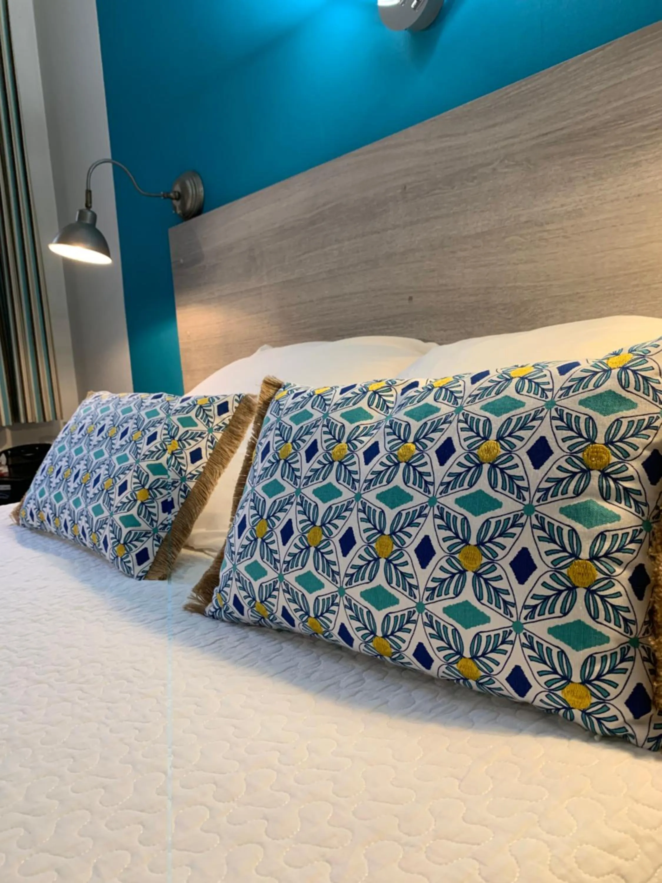 Decorative detail, Bed in Logis Hôtel La Fenière