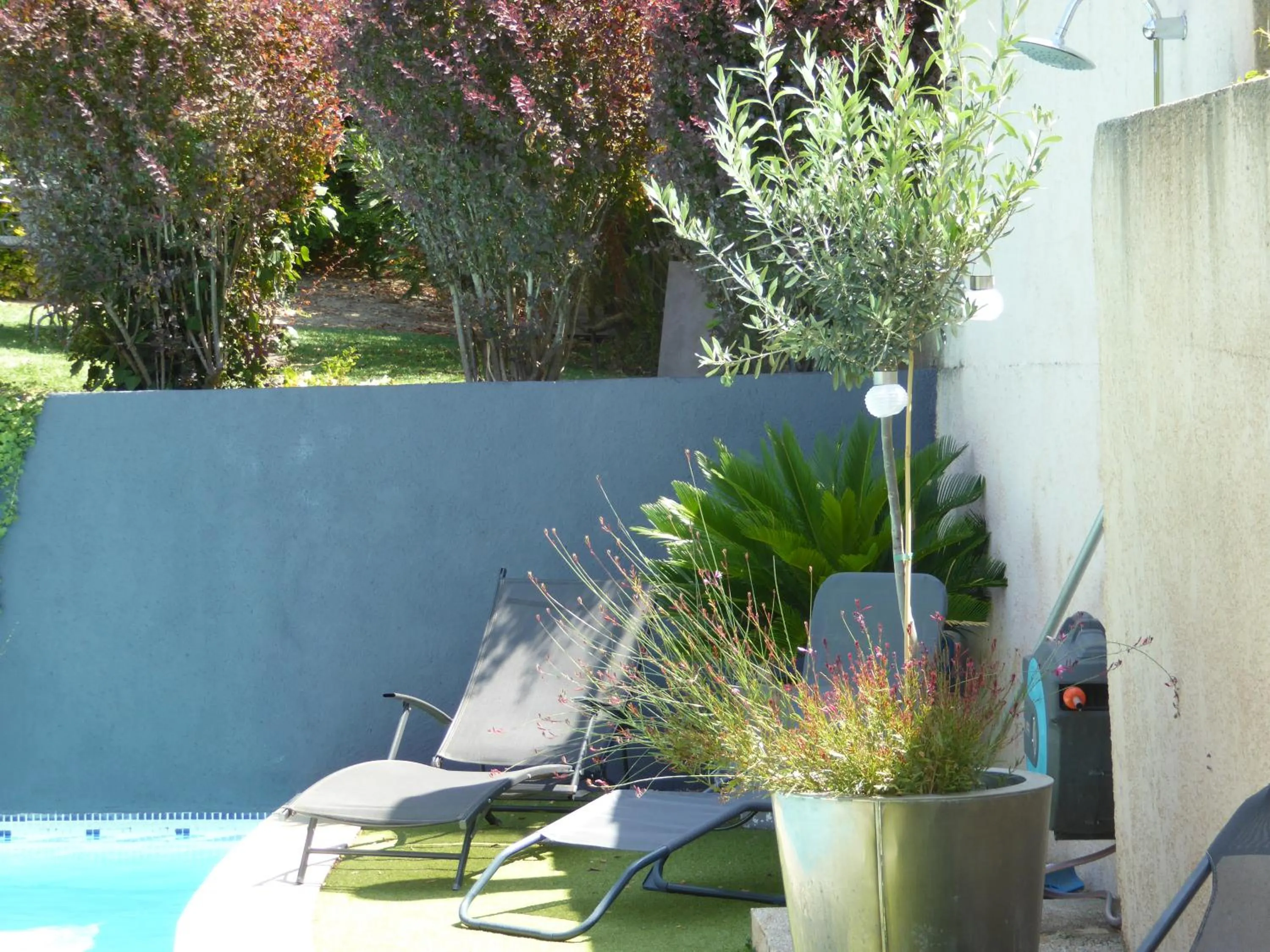 Garden in Logis Hôtel La Fenière