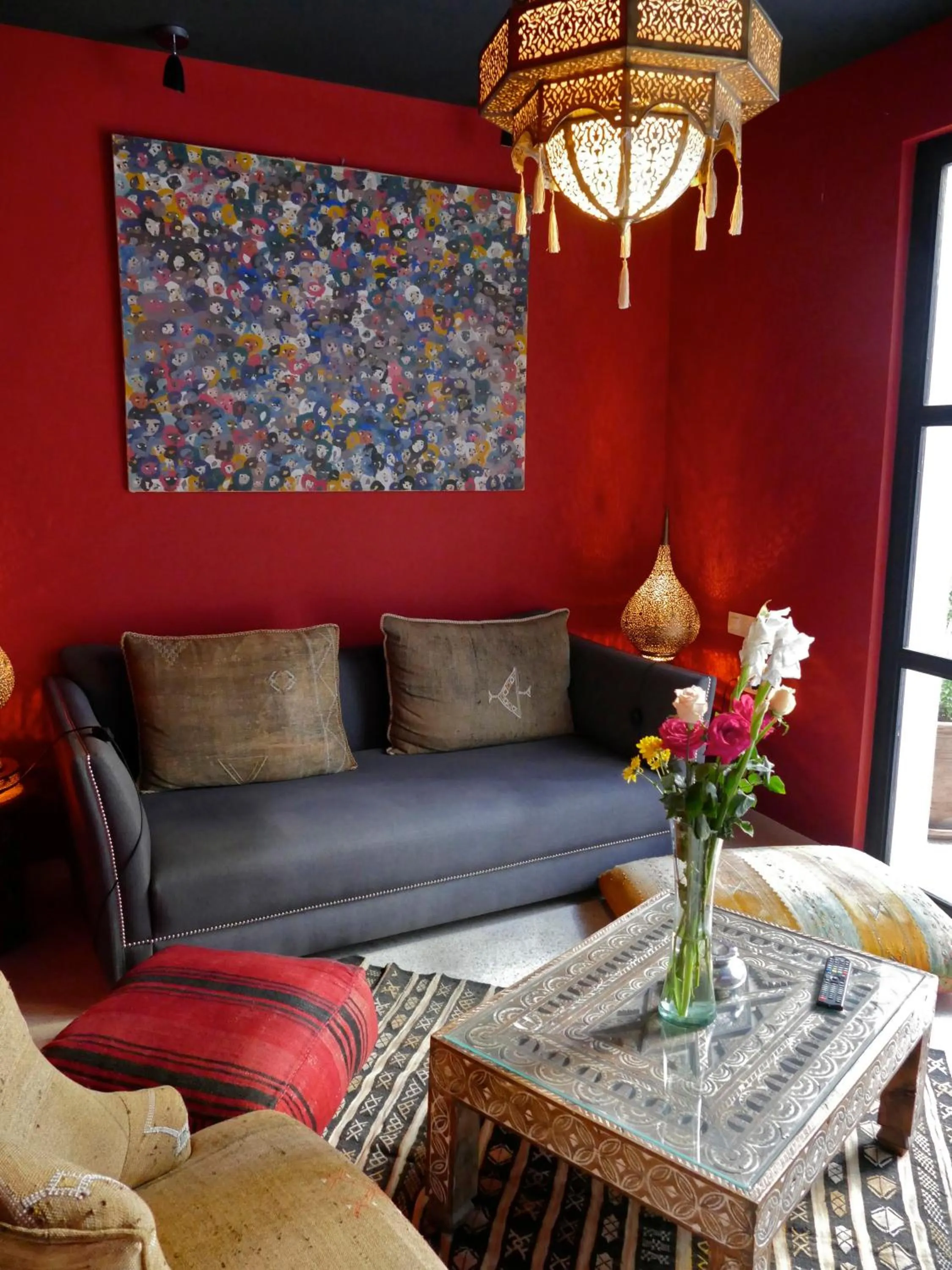 Communal lounge/ TV room in Riad Zebrakaro