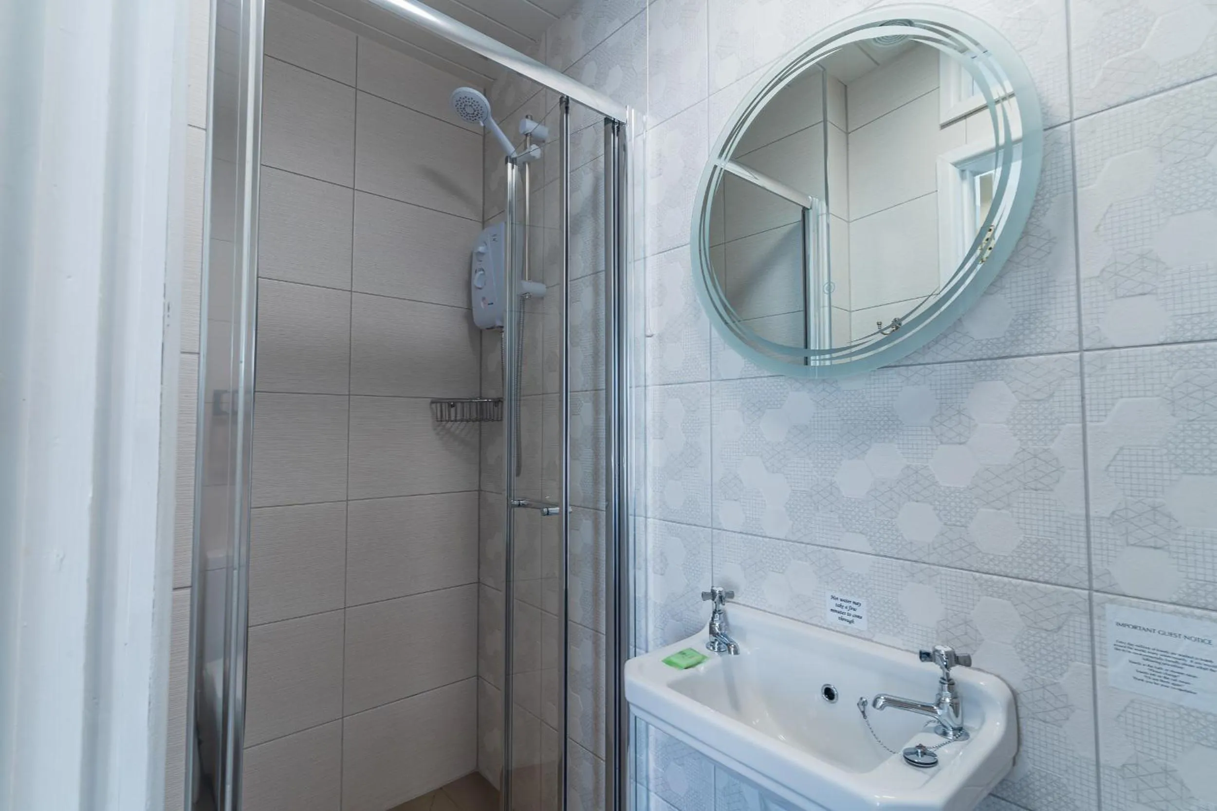 Shower in Rooms at The Highcliffe