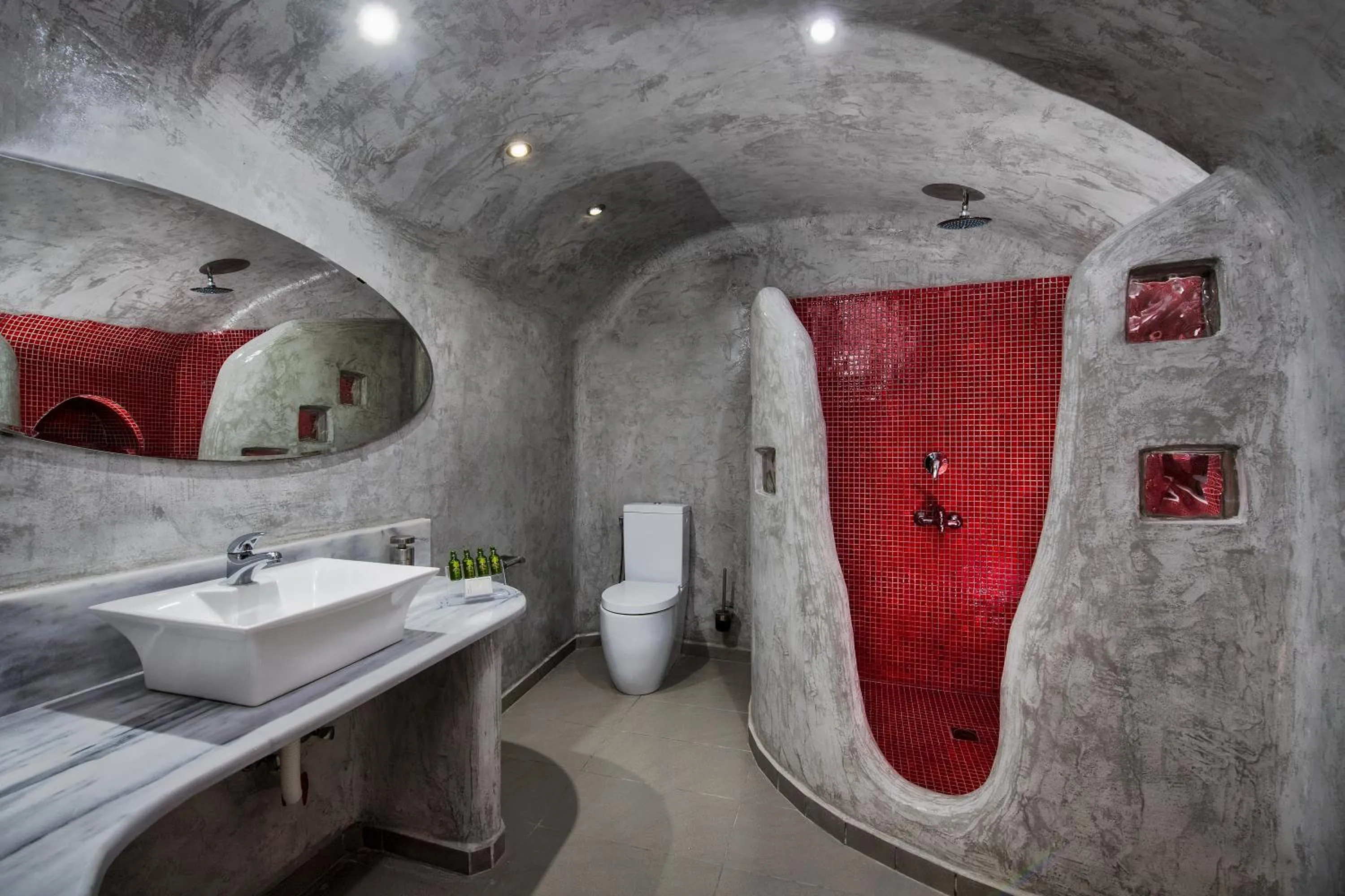 Bathroom in Katerina's Castle - Caldera Cave Hotel