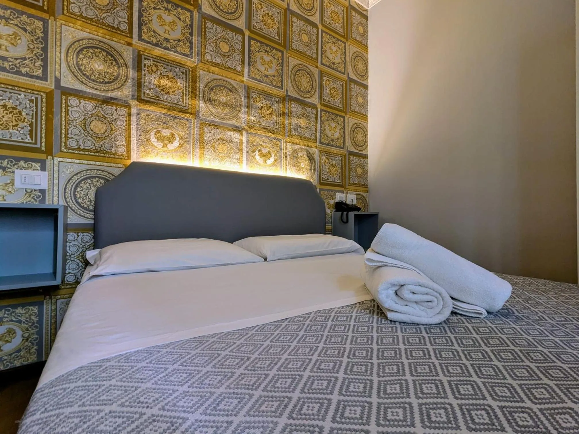 Bed in Hotel Soggiorno Athena