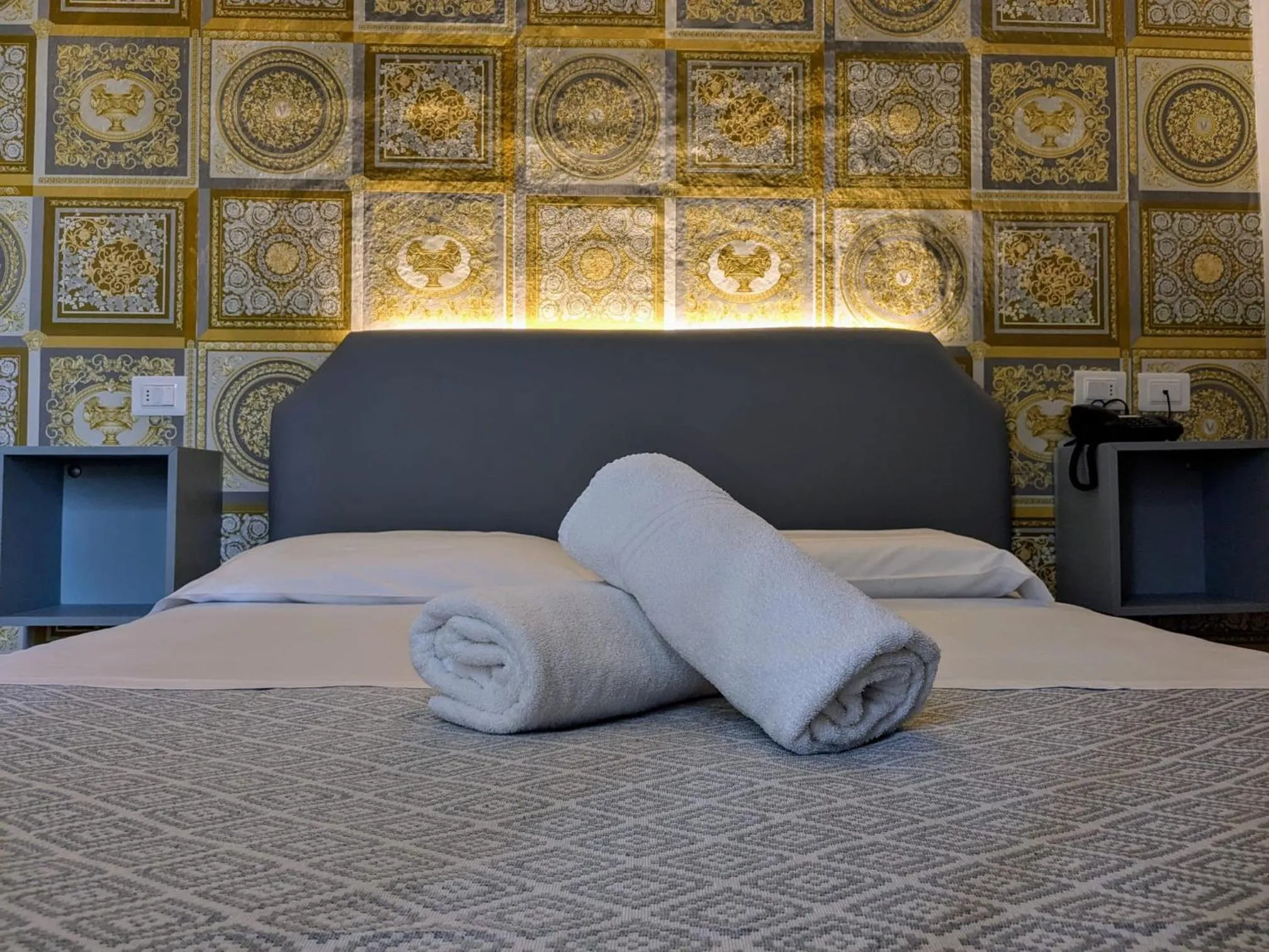 Bed in Hotel Soggiorno Athena