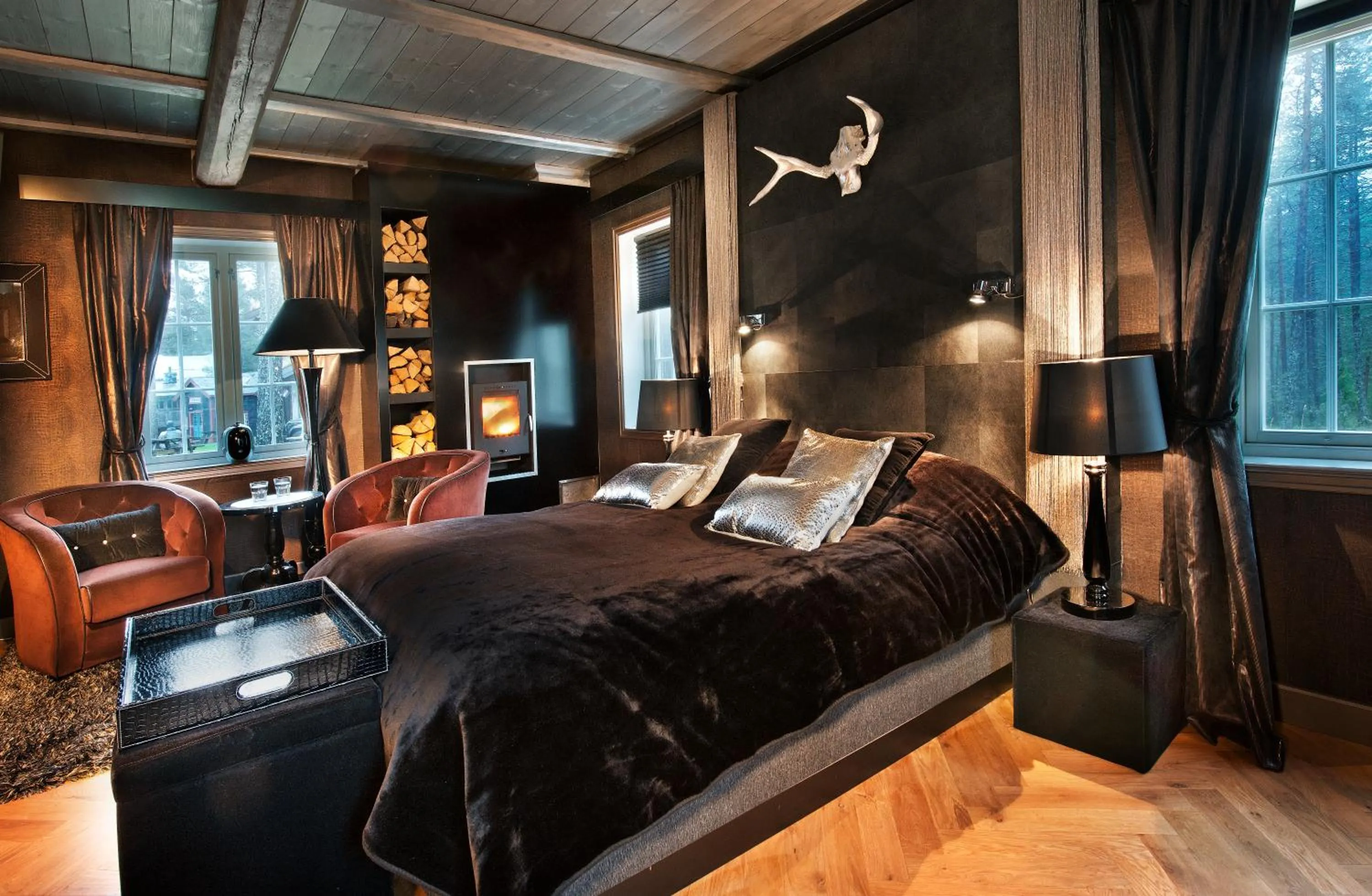 Decorative detail, Bed in Herangtunet Boutique hotel