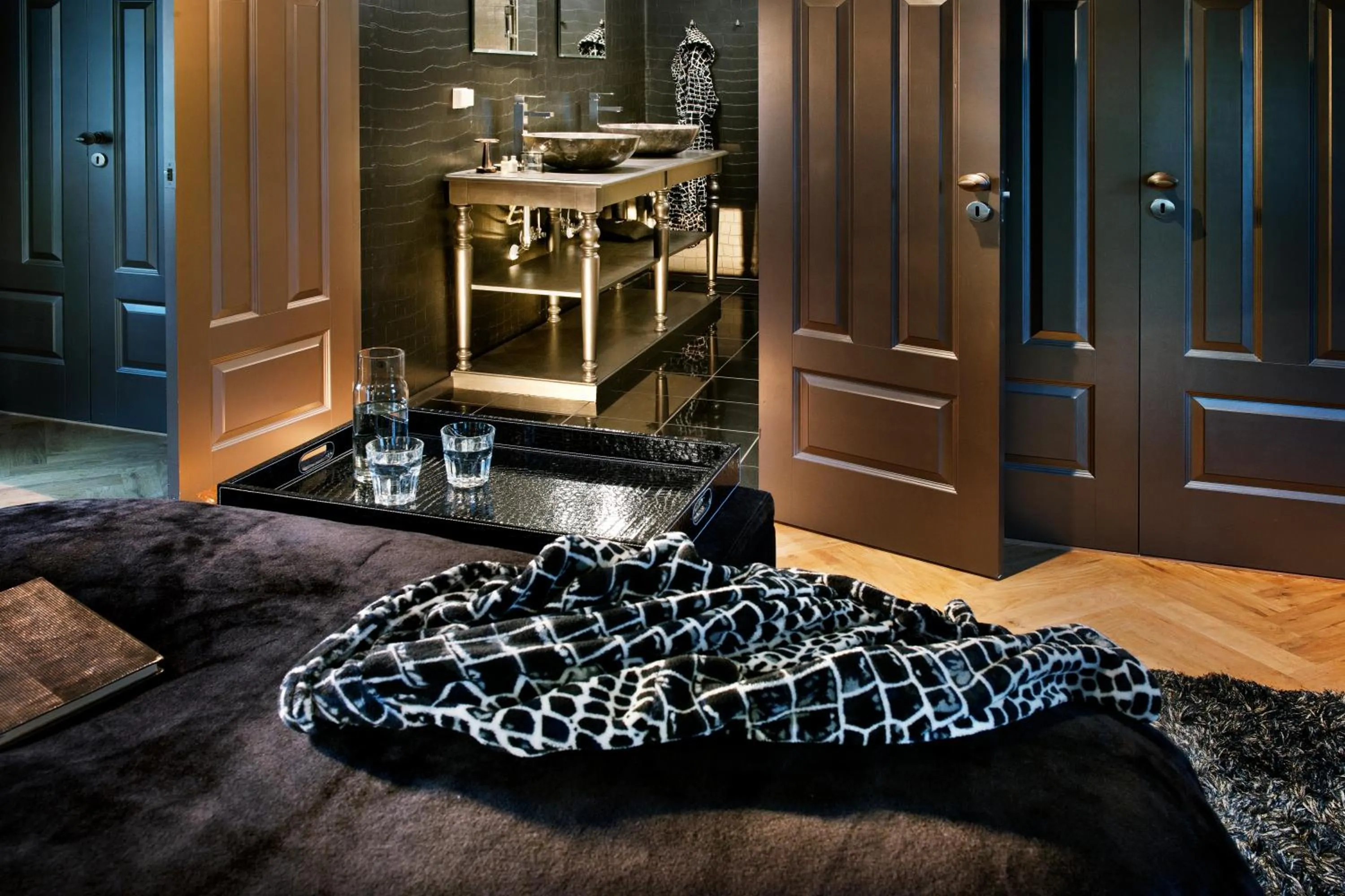 Bathroom, Bed in Herangtunet Boutique hotel