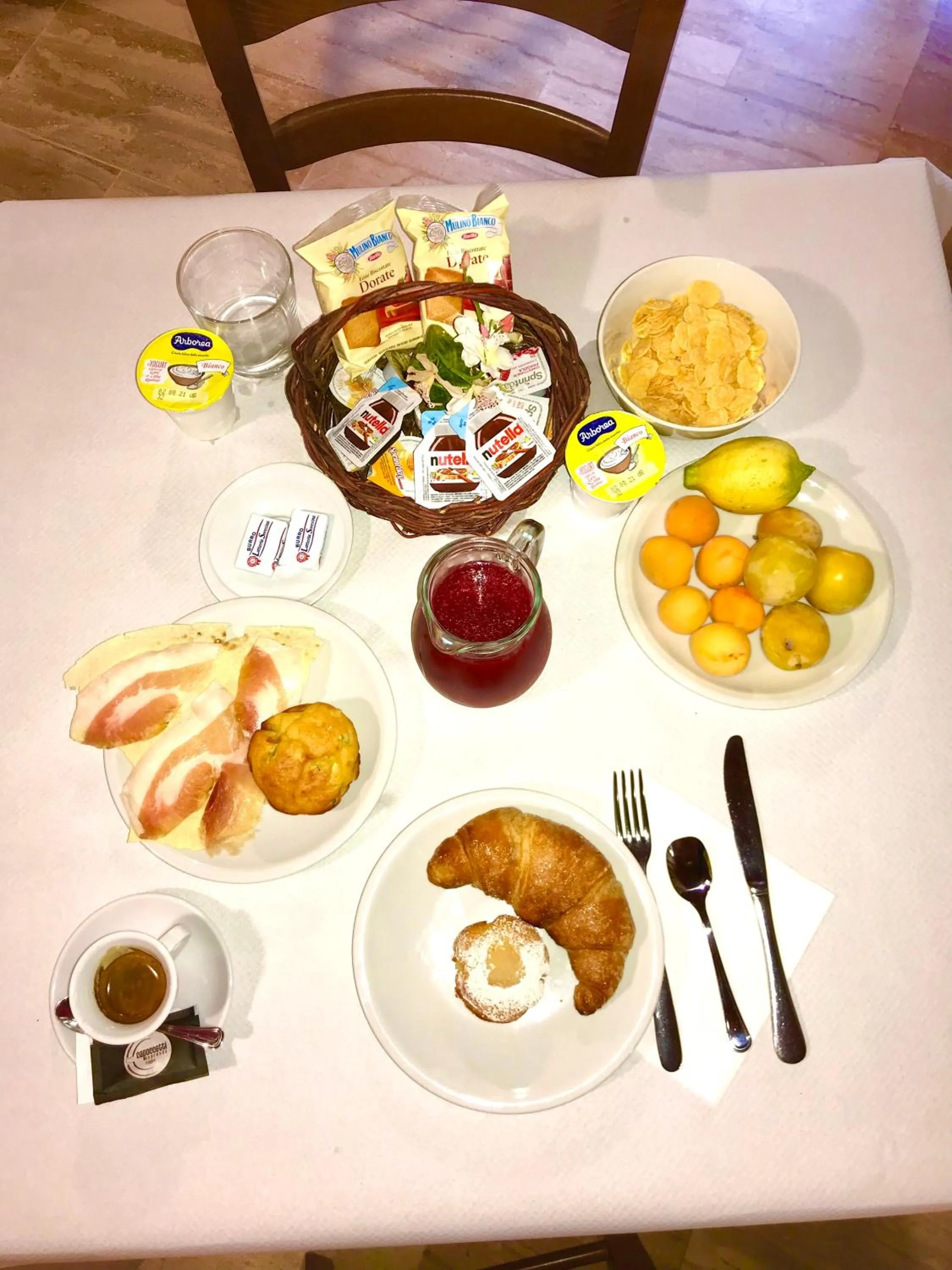 Food and drinks in Hotel Velasole