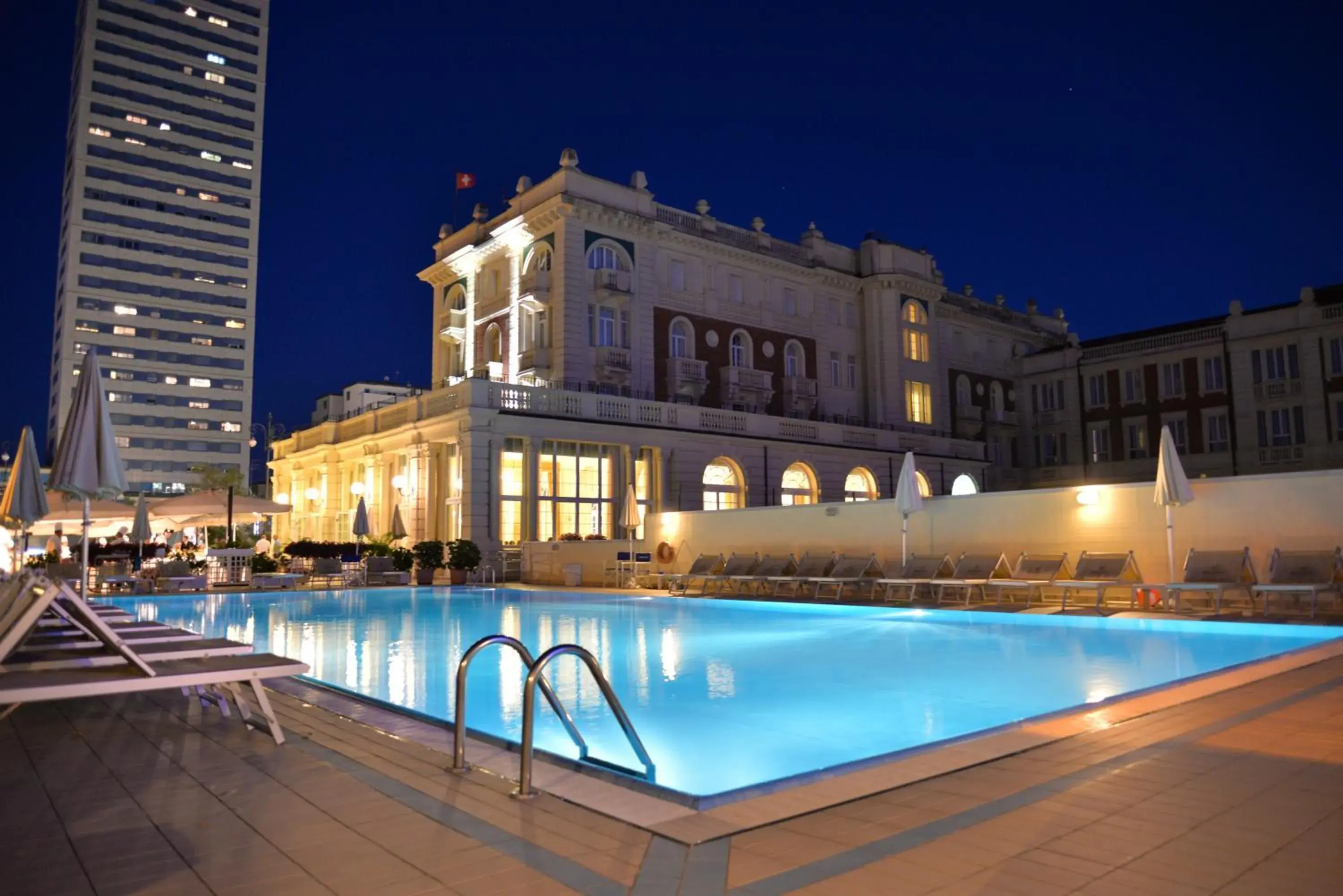 Pool view, Property Building in Grand Hotel Cesenatico