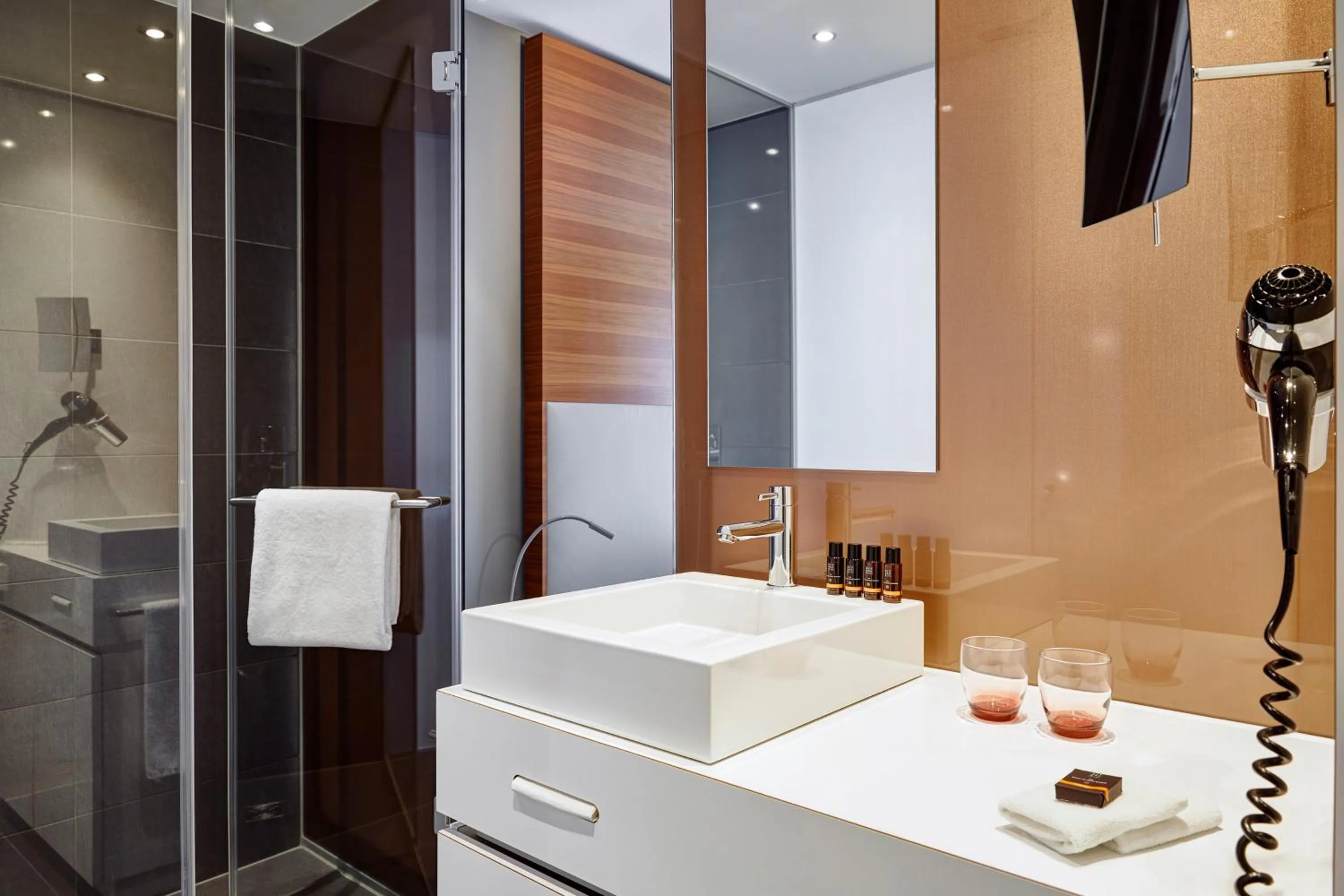 Shower in LEGERE HOTEL Luxembourg