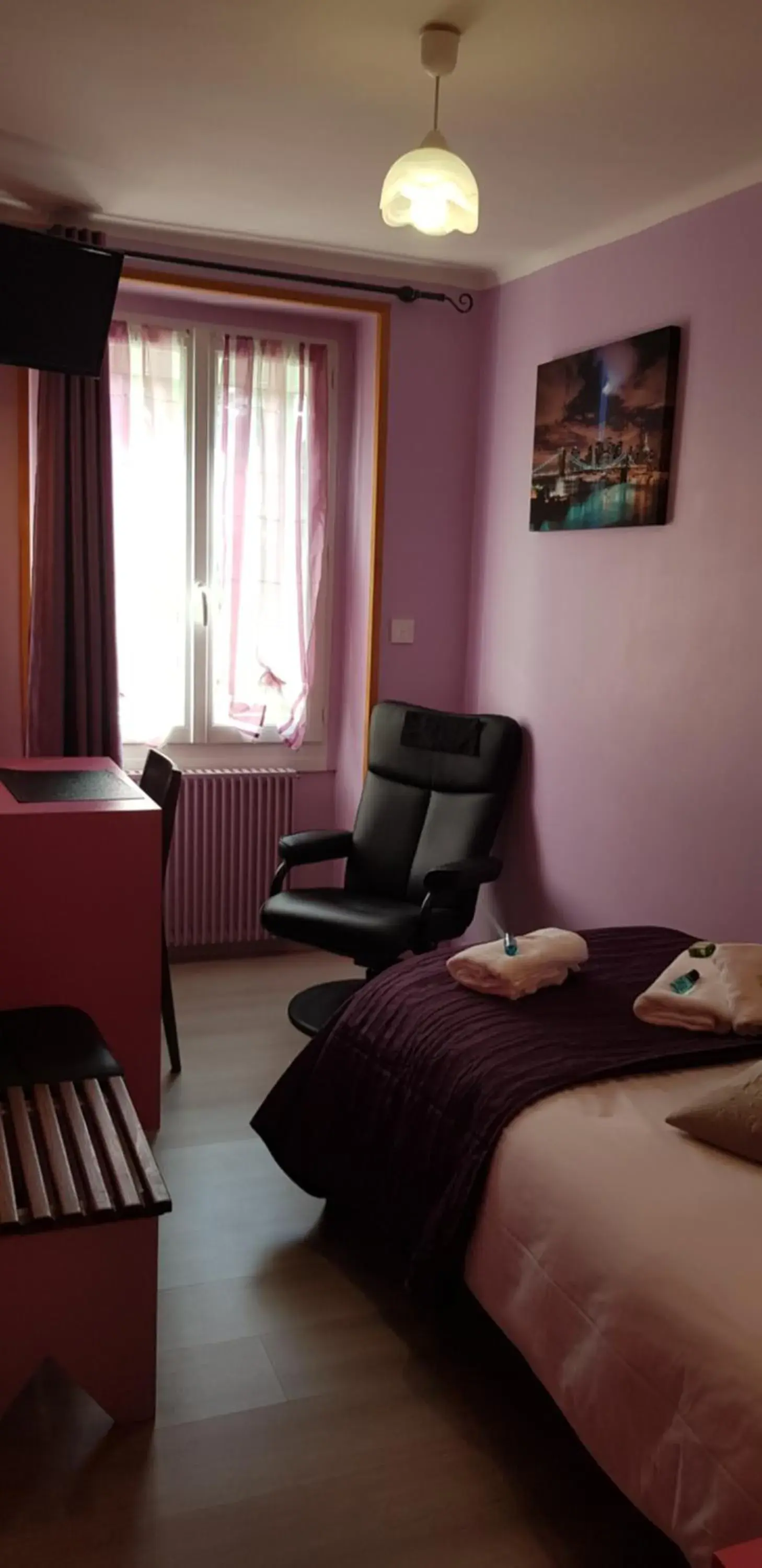 Bedroom, Bed in Logis hôtel restaurant les Carillons Bedroom, Bed in Logis hôtel restaurant les Carillons