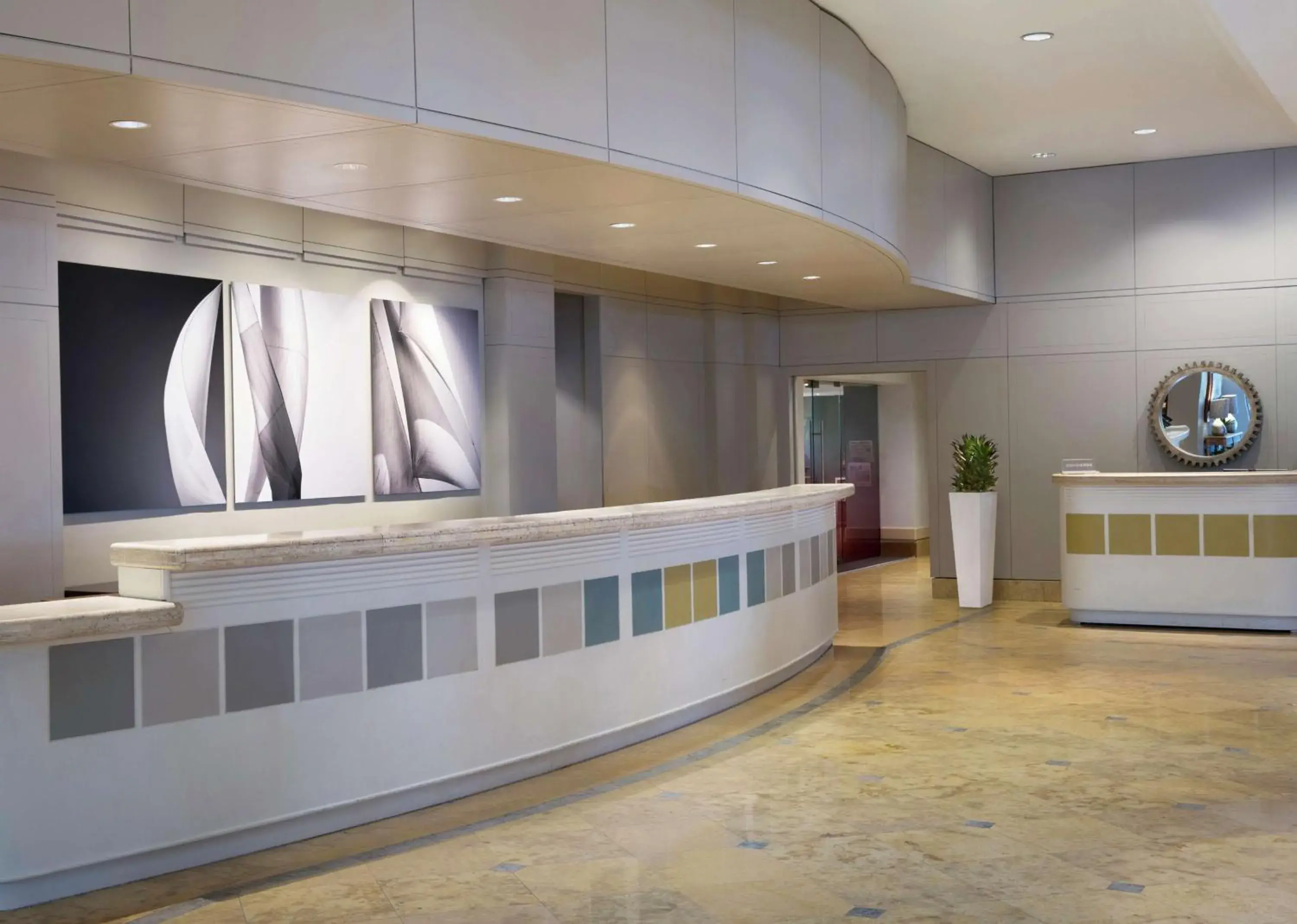 Lobby or reception in Hilton Philadelphia at Penn's Landing Lobby or reception in Hilton Philadelphia at Penn's Landing