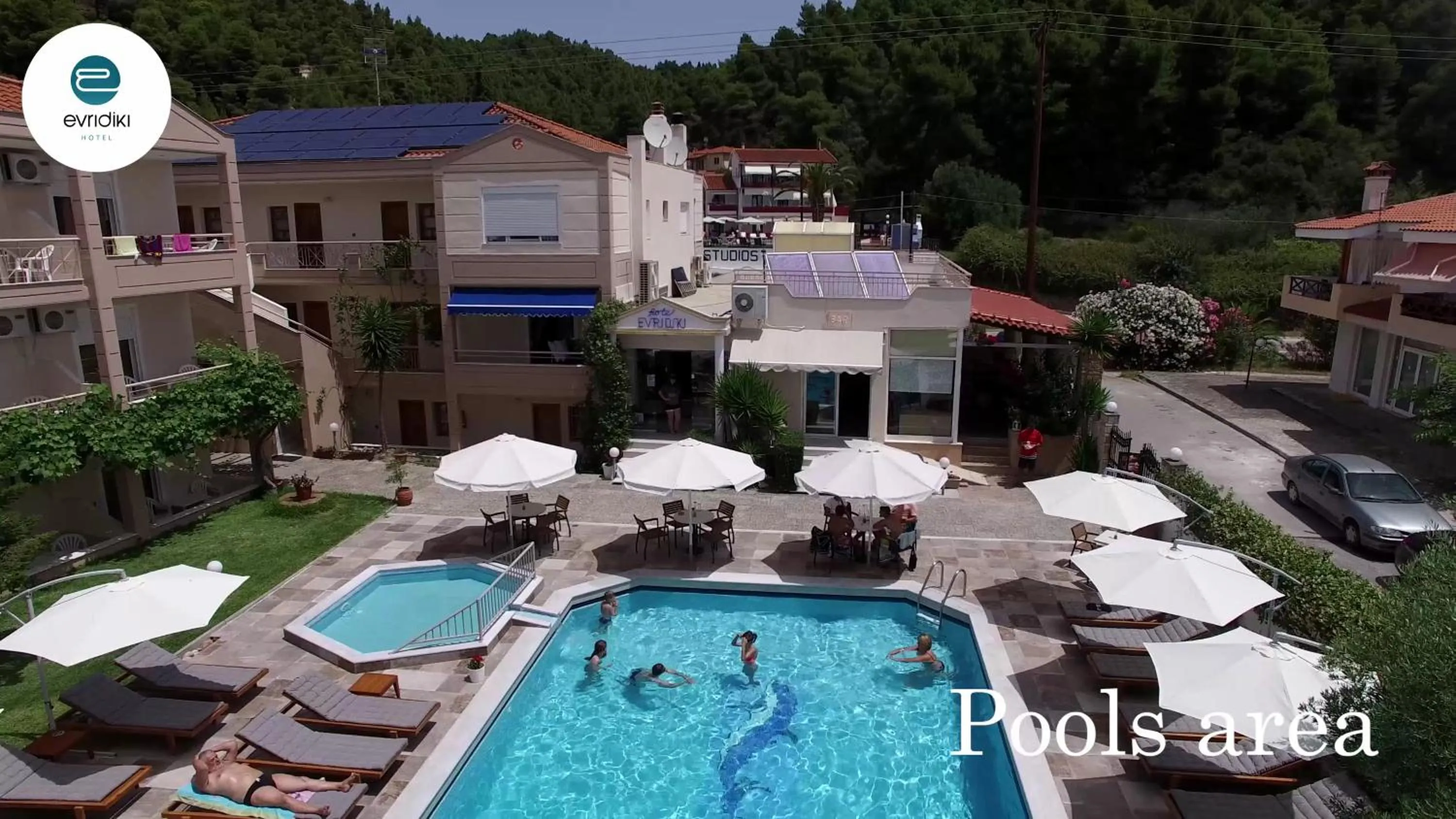 Pool view in Evridiki Hotel